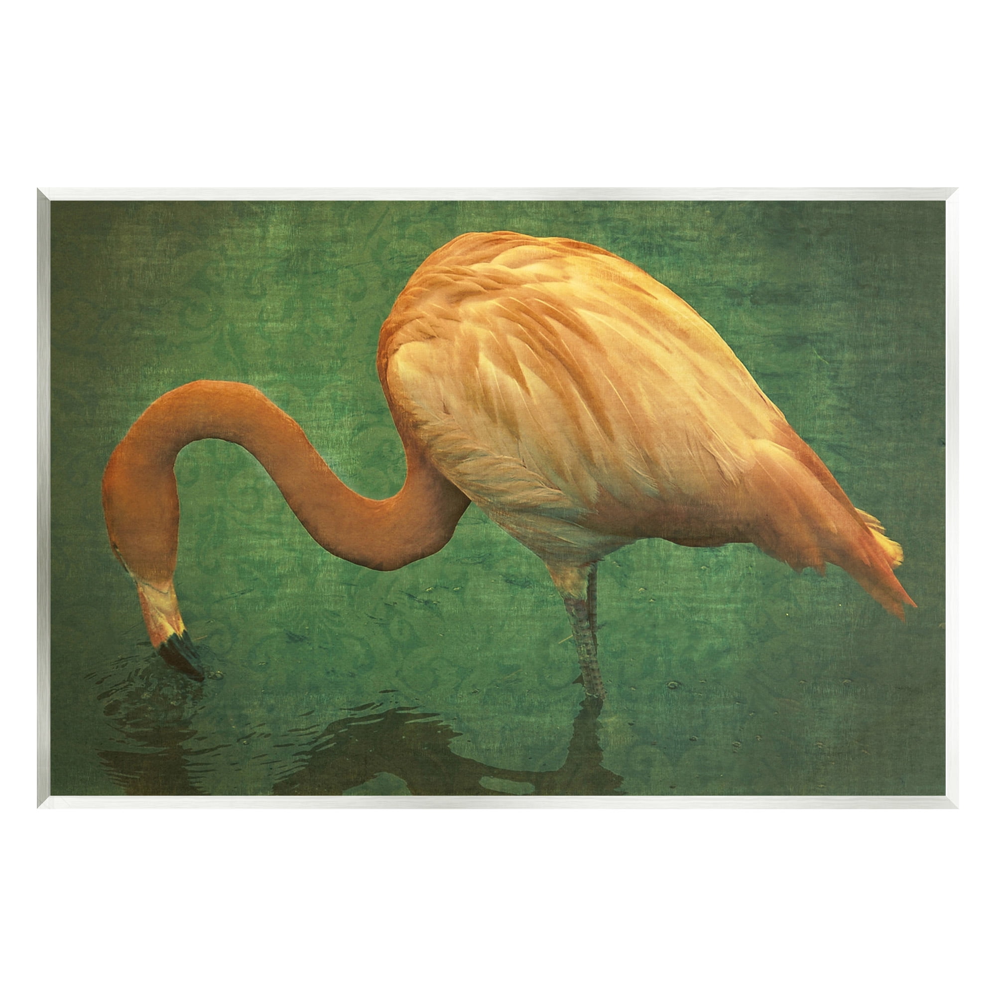 Stupell Industries Dark Flamingo in Pond Animals & Insects Painting Unframed Art Print Wall Art, 19 x 13