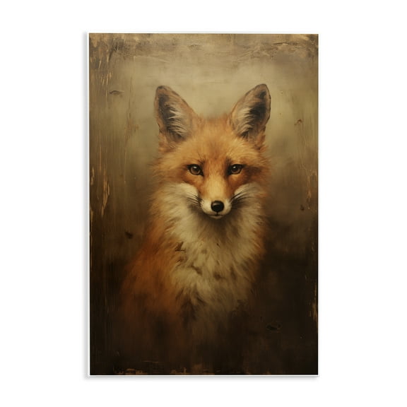 Stupell Industries Dark Fox Visage Animals & Insects Painting Unframed Art Print Wall Art, 10 x 15