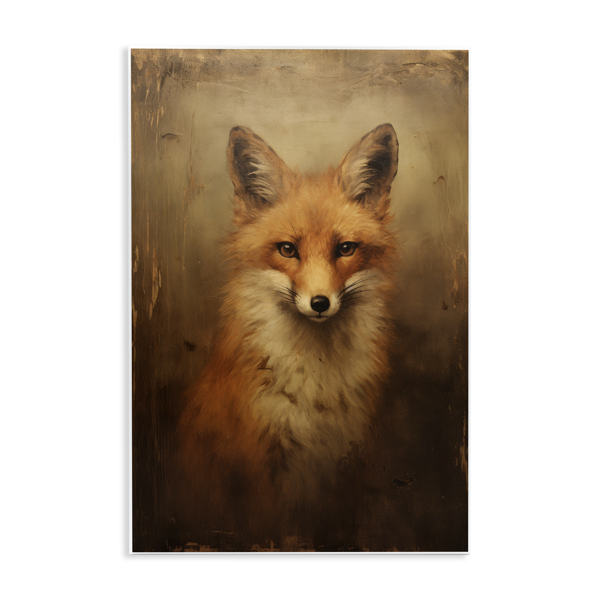 Stupell Industries Dark Fox Visage Animals & Insects Painting Unframed Art Print Wall Art, 13 x 19