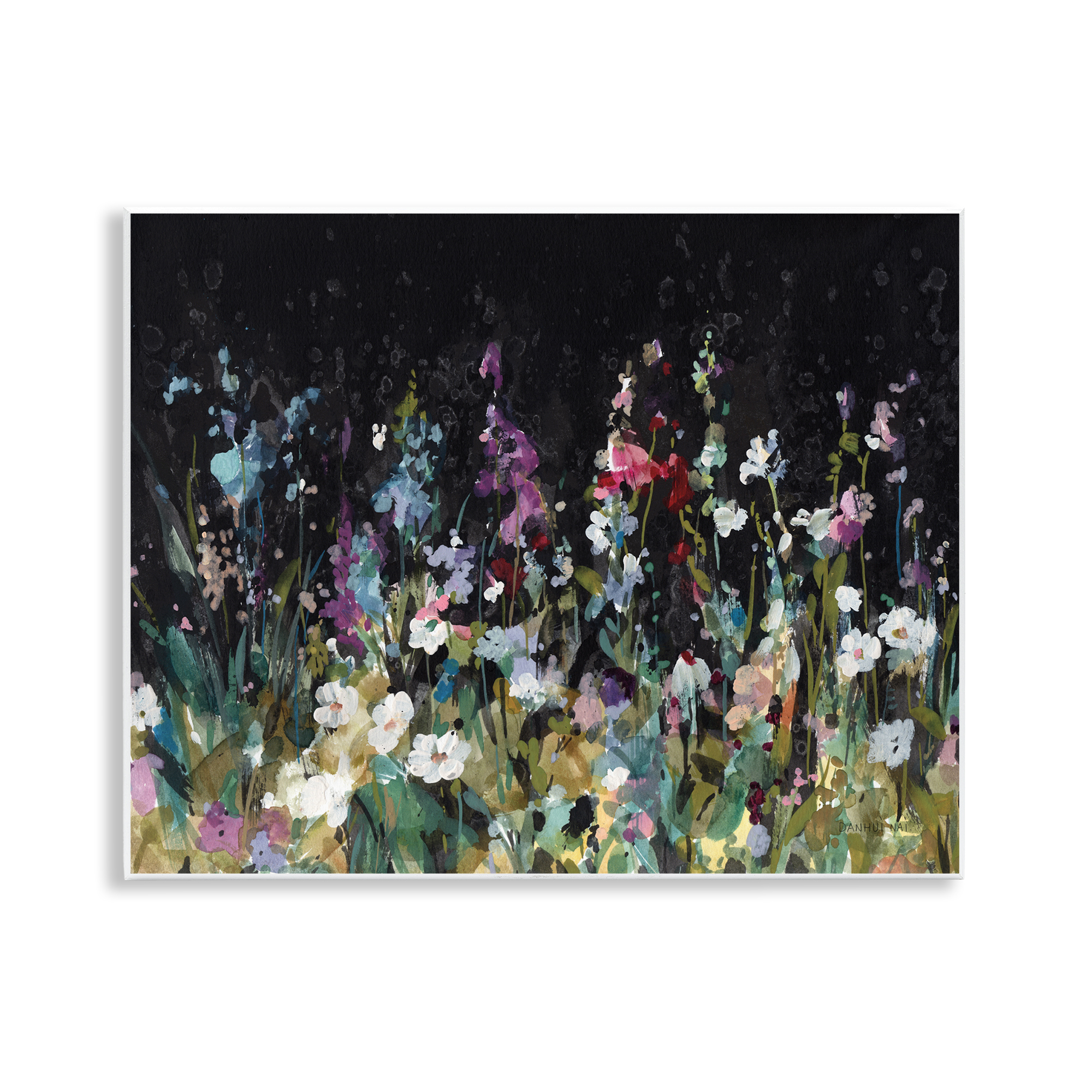 Stupell Industries Dark Garden Meadow Plants & Flowers Painting Unframed Art Print Wall Art, 14 x 11