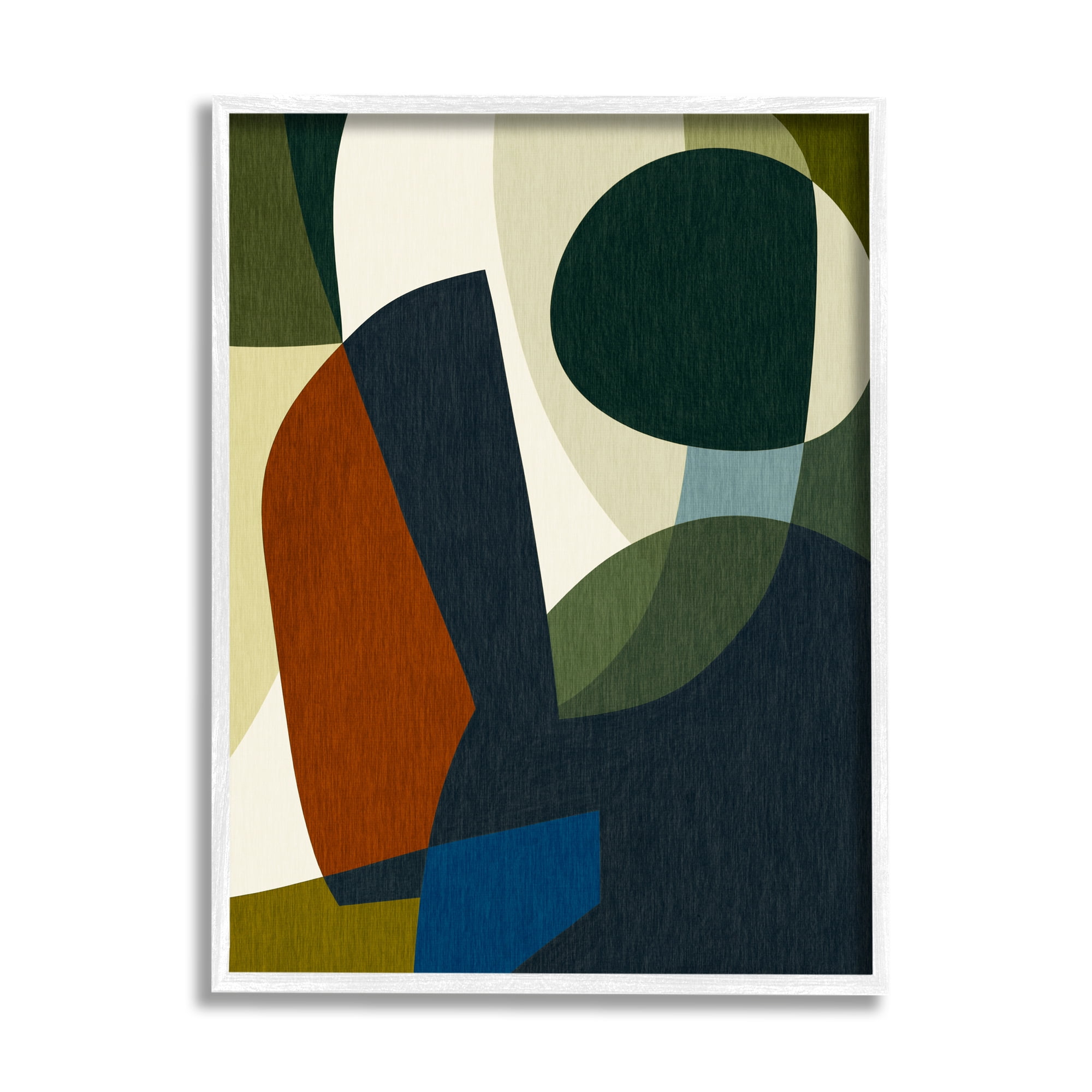 Stupell Industries Dark Geometric Pattern Abstract Painting White Framed Art Print Wall Art, 16 x 20