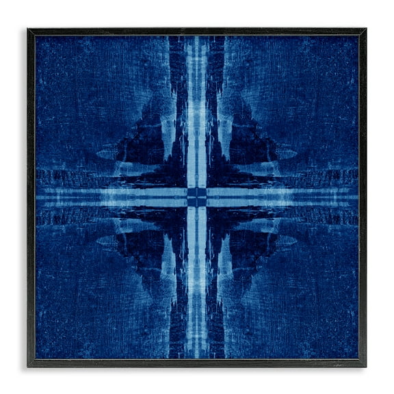 Stupell Industries Dark Geometric Quadrants Abstract Painting Black Framed Art Print Wall Art, 12 x 12