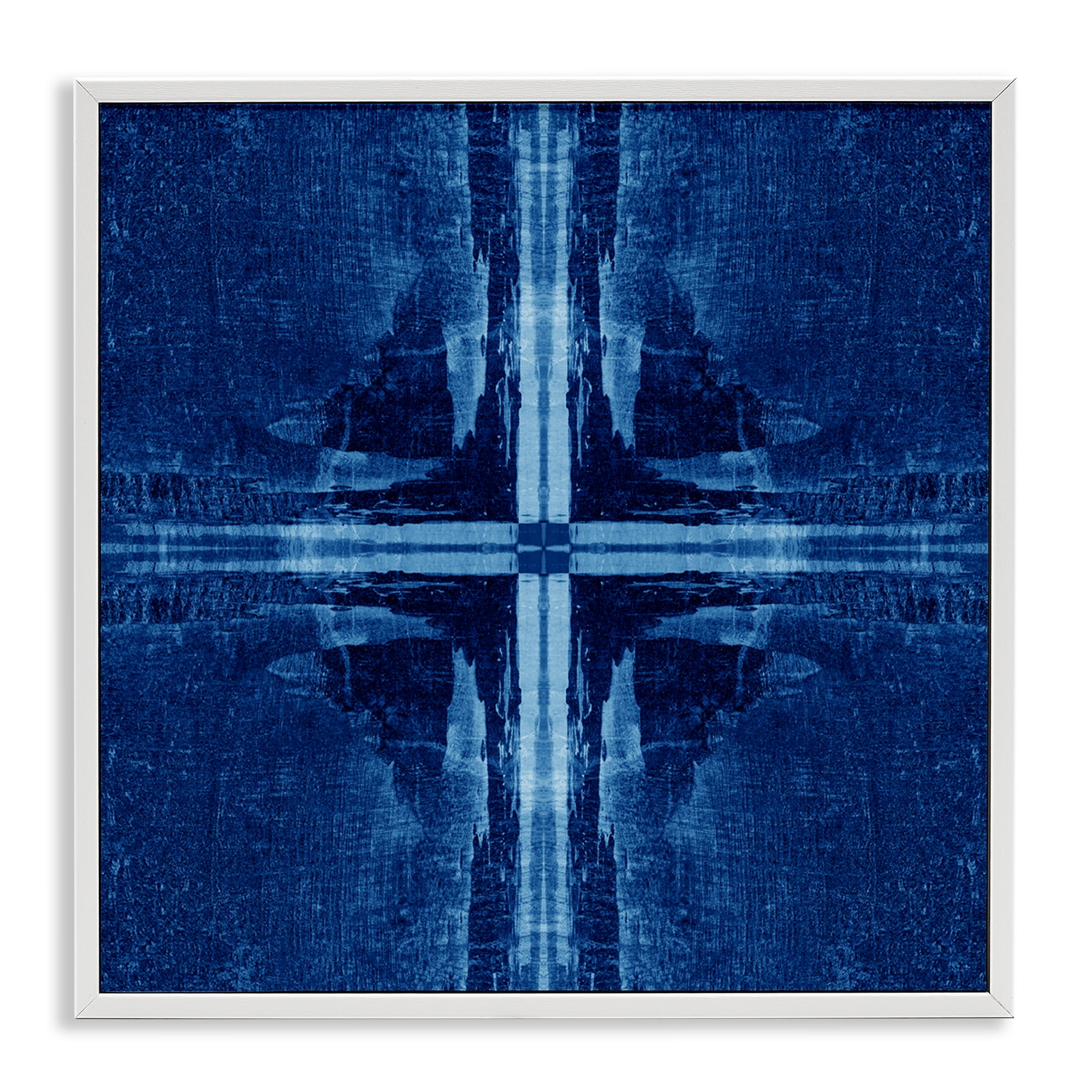 Stupell Industries Dark Geometric Quadrants Abstract Painting White Framed Art Print Wall Art, 12 x 12