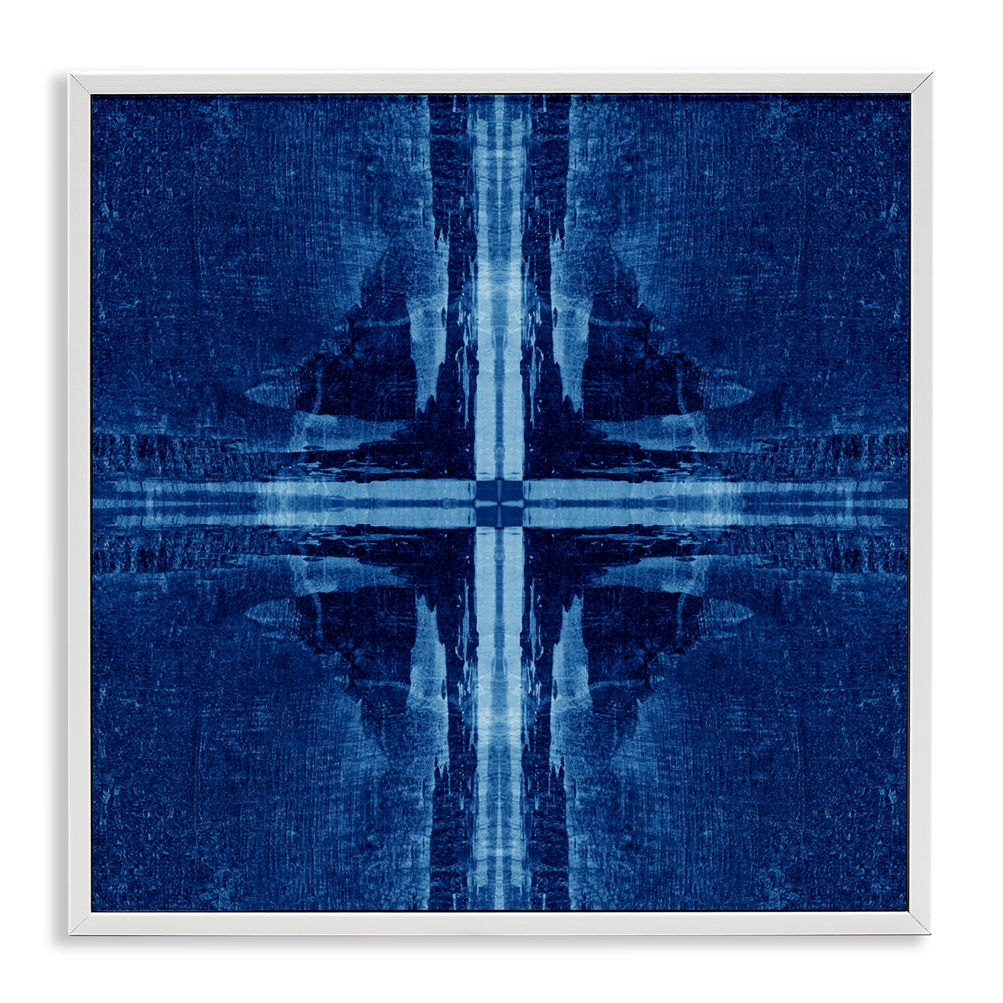 Stupell Industries Dark Geometric Quadrants Abstract Painting White Framed Art Print Wall Art, 24 x 24