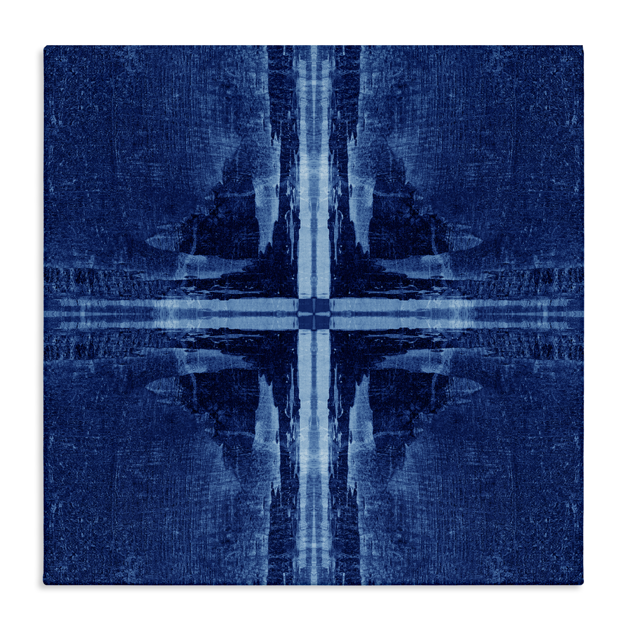 Stupell Industries Dark Geometric Quadrants Abstract Painting Wrapped Canvas Art Print Wall Art, 17 x 17
