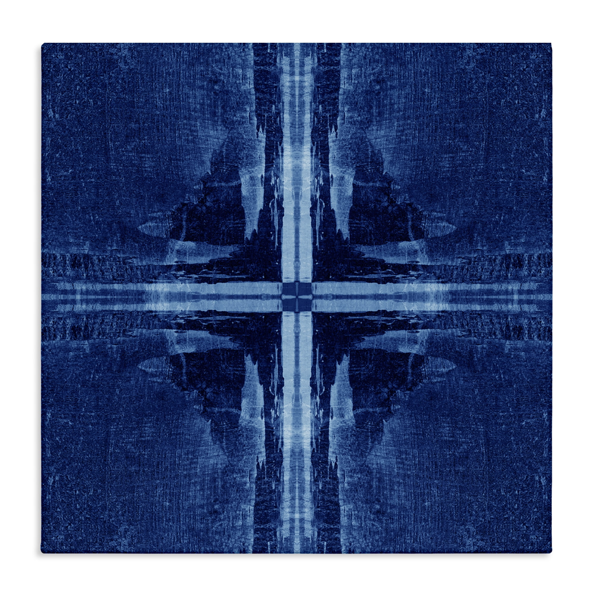 Stupell Industries Dark Geometric Quadrants Abstract Painting Wrapped Canvas Art Print Wall Art, 24 x 24