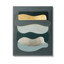 Stupell Industries Dark & Glam Geometric Abstract Painting Gallery Wrapped Canvas Art Print Wall Art, 16 x 20