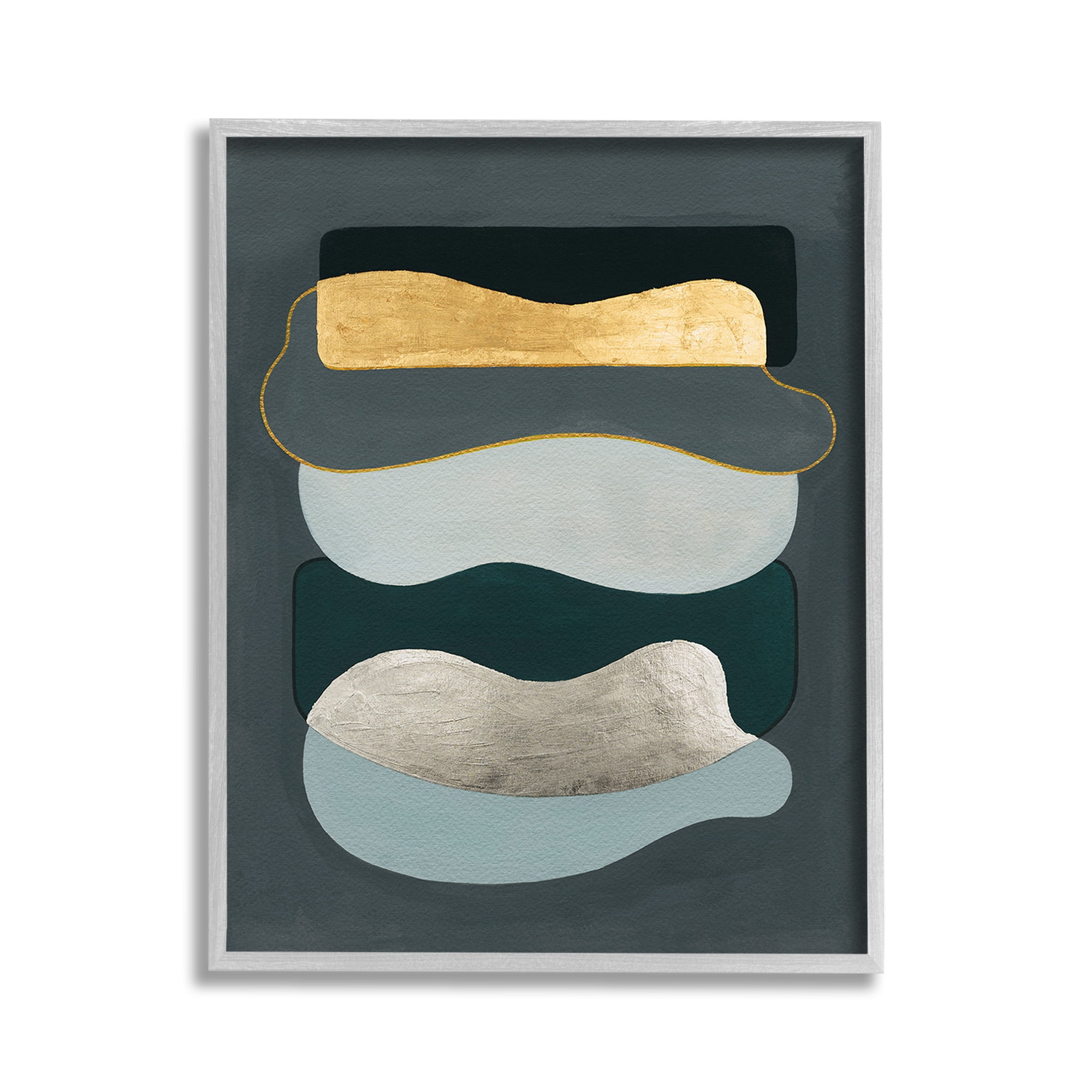 Stupell Industries Dark & Glam Geometric Abstract Painting Gray Framed Art Print Wall Art, 11 x 14