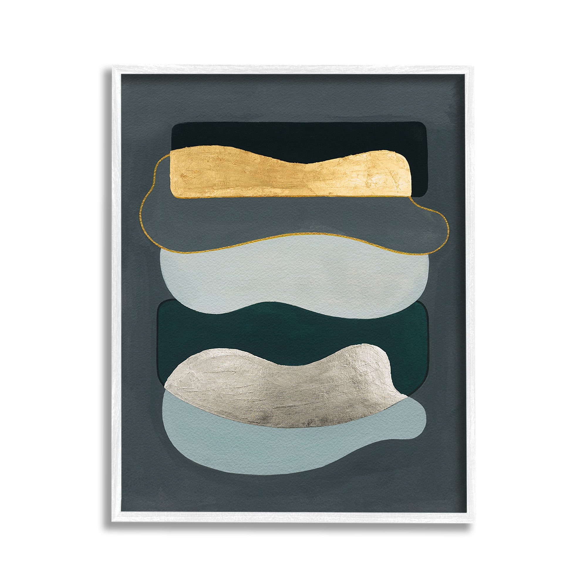 Stupell Industries Dark & Glam Geometric Abstract Painting White Framed Art Print Wall Art, 11 x 14