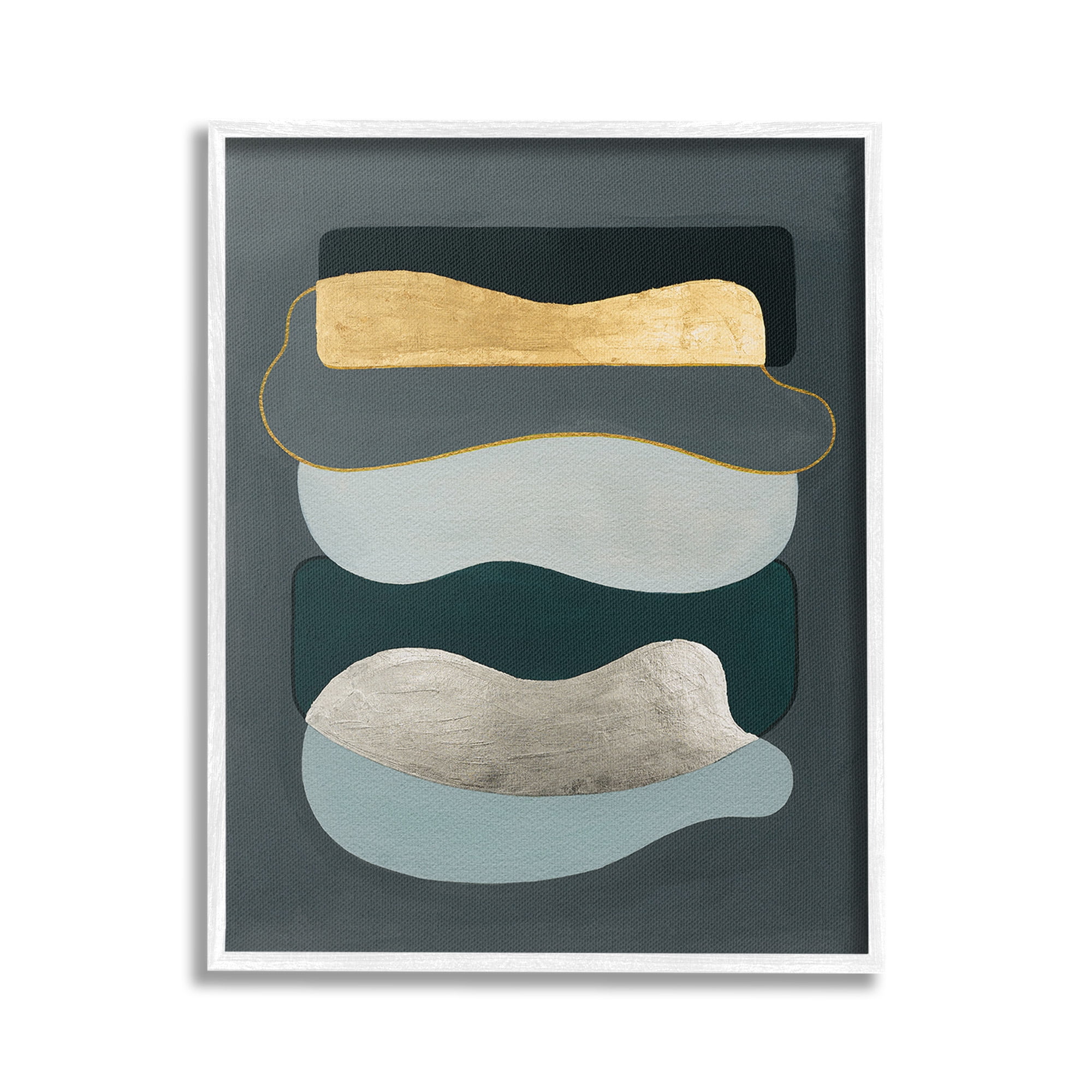Stupell Industries Dark & Glam Geometric Abstract Painting White Framed Art Print Wall Art, 16 x 20