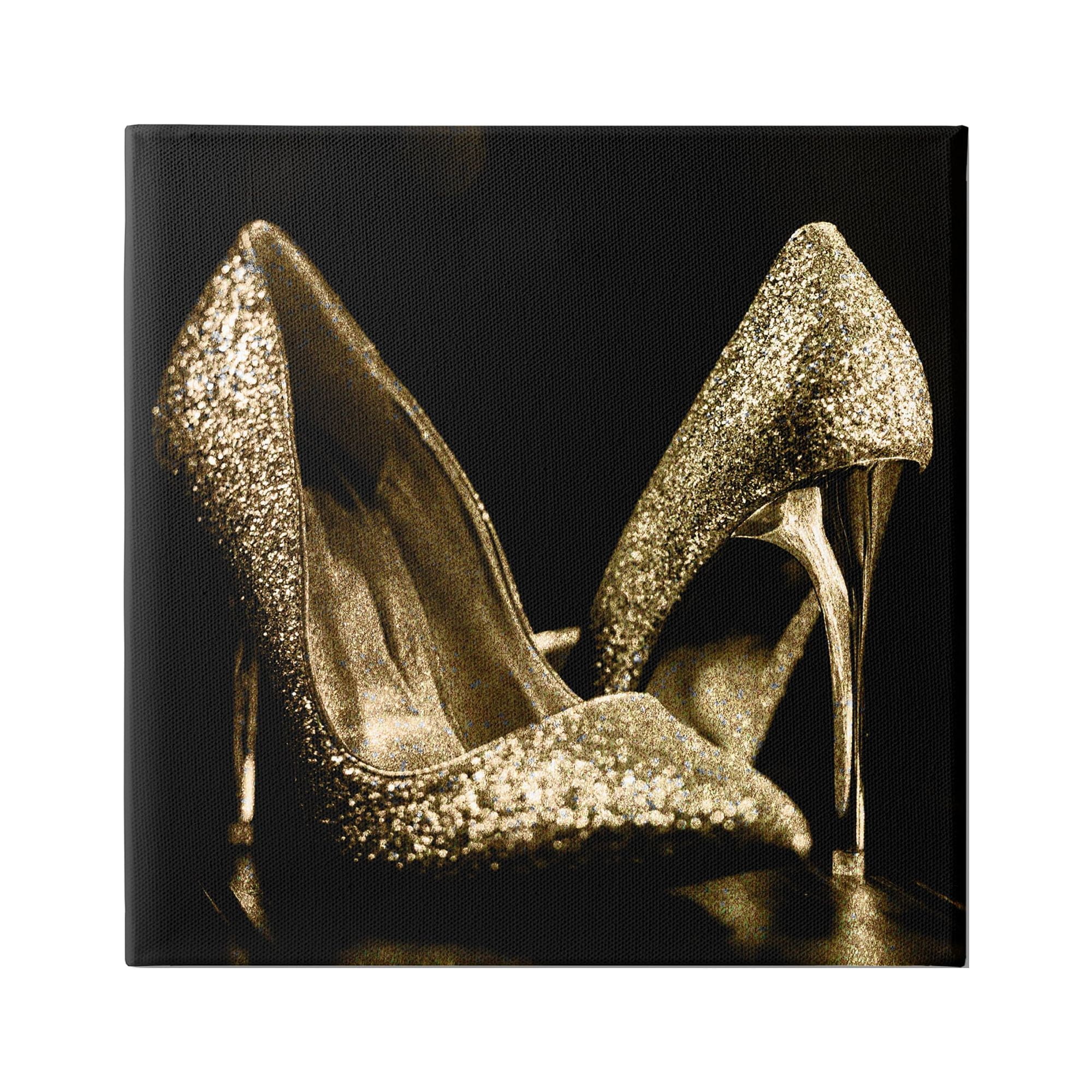 Stupell Industries Dark Glam Shoes Photography Beauty & Fashion Photography Gallery Wrapped Canvas Art Print Wall Art, 24 x 24