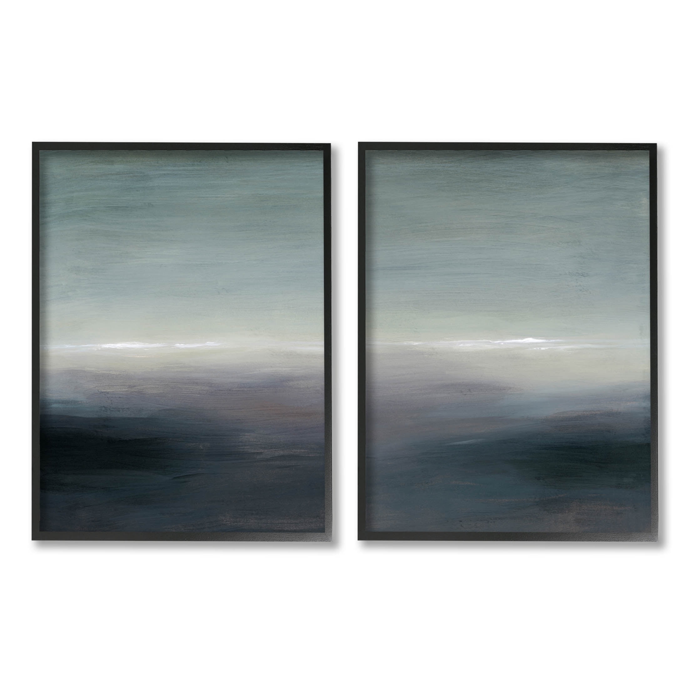 Stupell Industries Dark Horizon Landscape Scene Painting Black Framed ...
