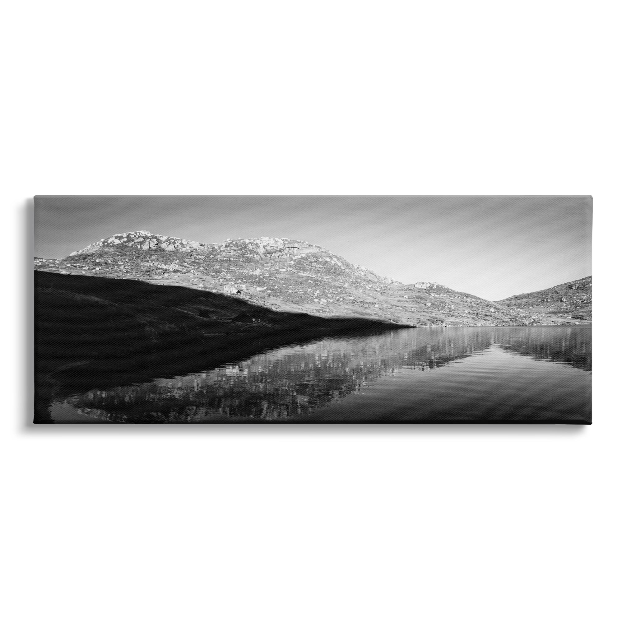 Stupell Industries Dark Lake Landscape Nature Photography Gallery Wrapped Canvas Print Wall Art, 30 x 13