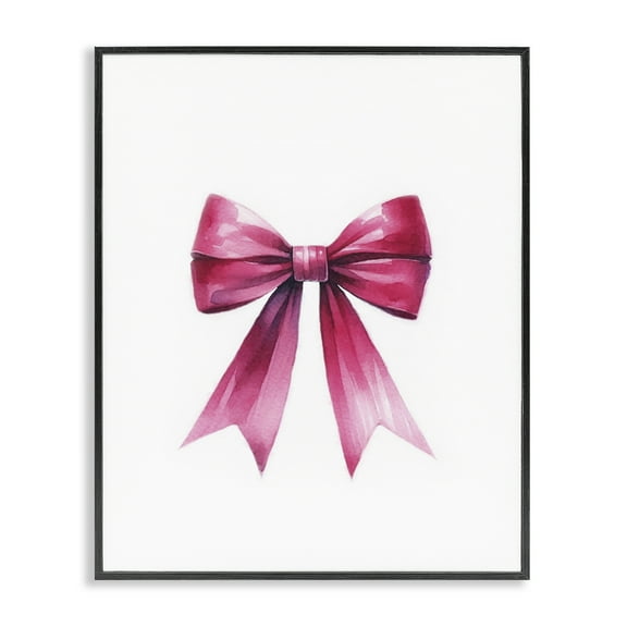 Stupell Industries Dark Magenta Ribbon Fashion Painting Black Framed Art Print Wall Art, 11 x 14