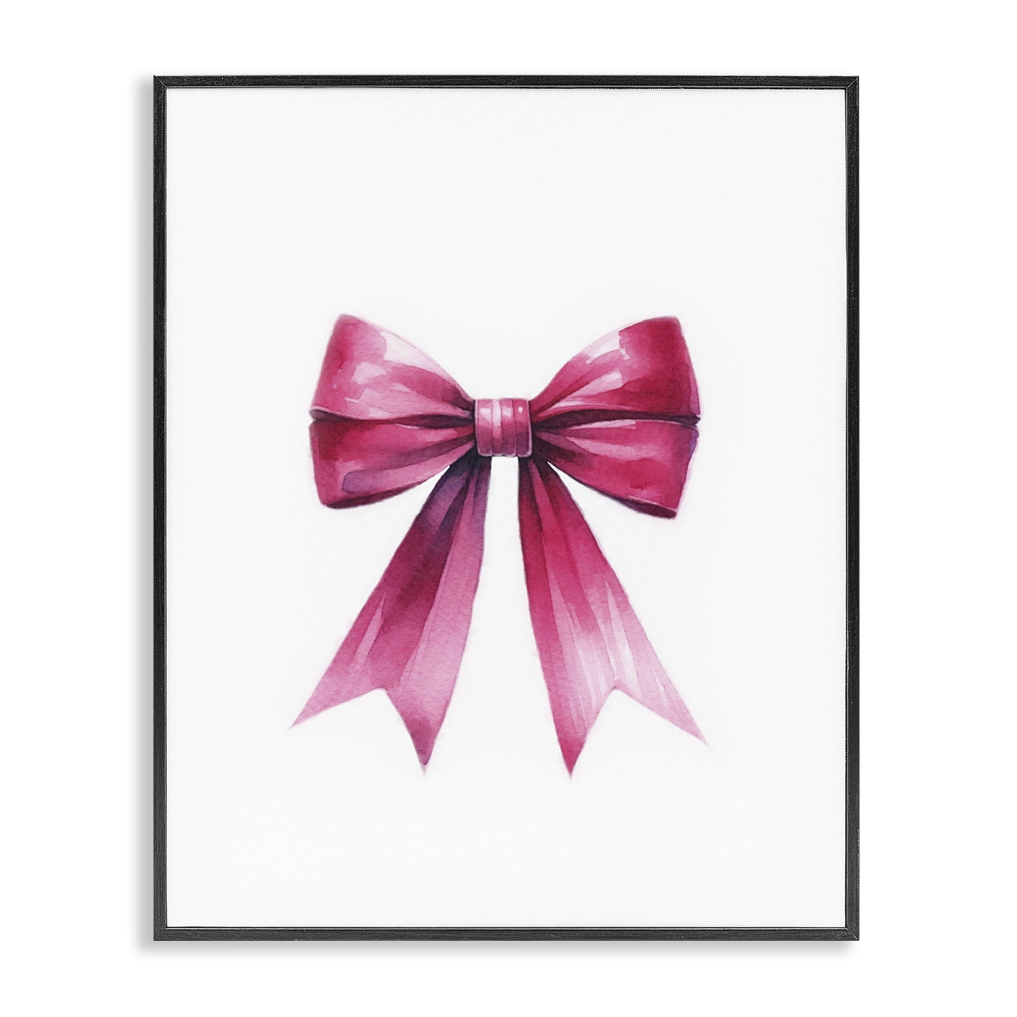 Stupell Industries Dark Magenta Ribbon Fashion Painting Black Framed Art Print Wall Art, 16 x 20