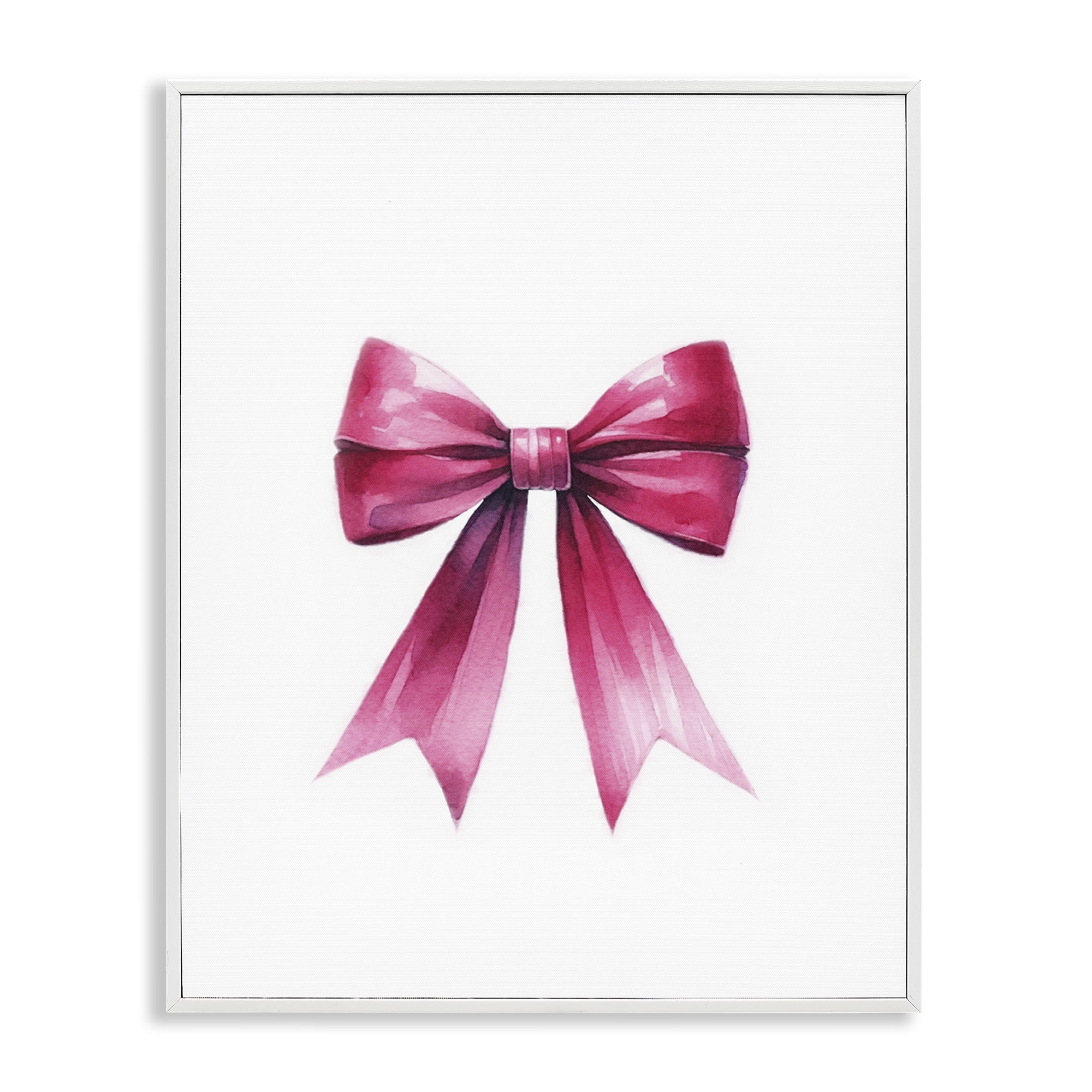 Stupell Industries Dark Magenta Ribbon Fashion Painting White Framed Art Print Wall Art, 16 x 20