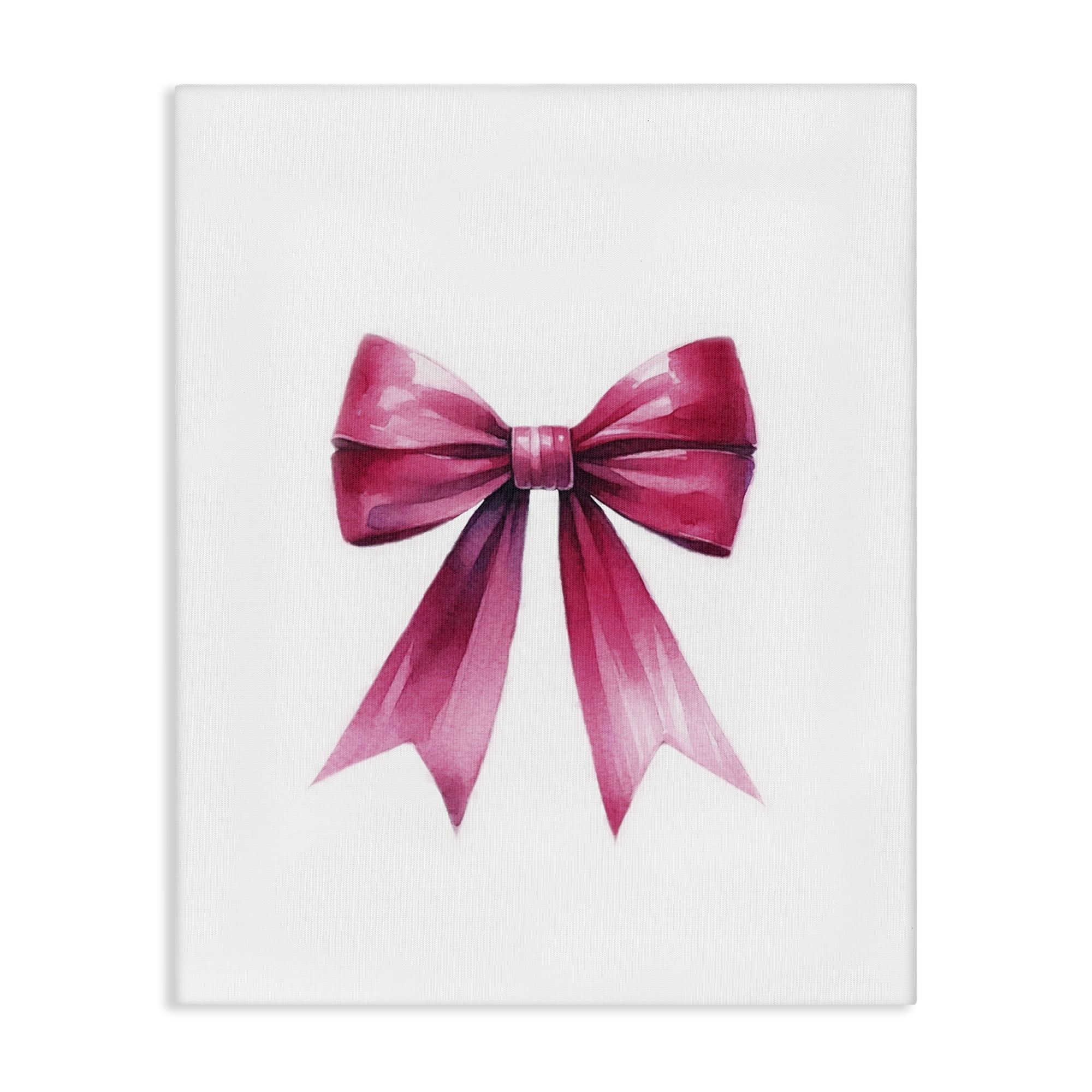 Stupell Industries Dark Magenta Ribbon Fashion Painting Wrapped Canvas Art Print Wall Art, 24 x 30