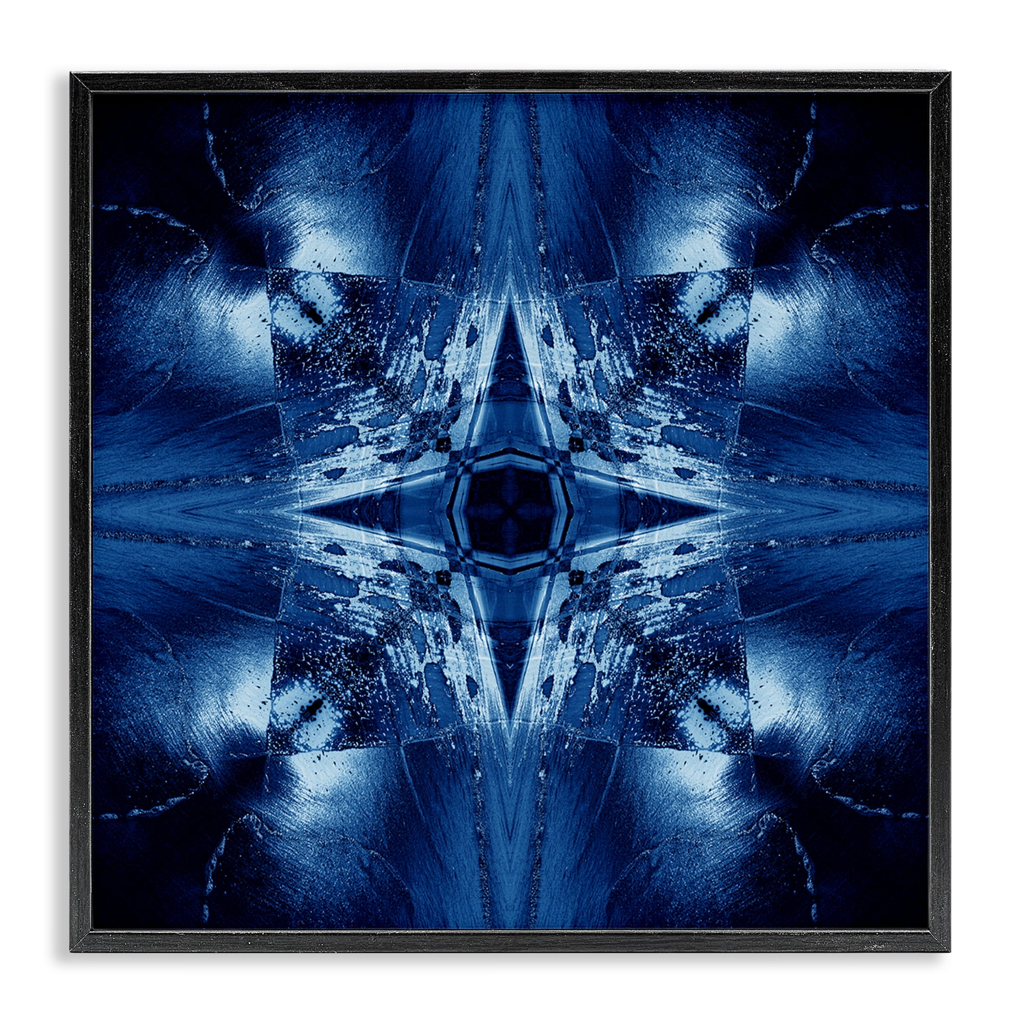 Stupell Industries Dark Mirrored Mosaic Abstract Painting Black Framed Art Print Wall Art, 12 x 12