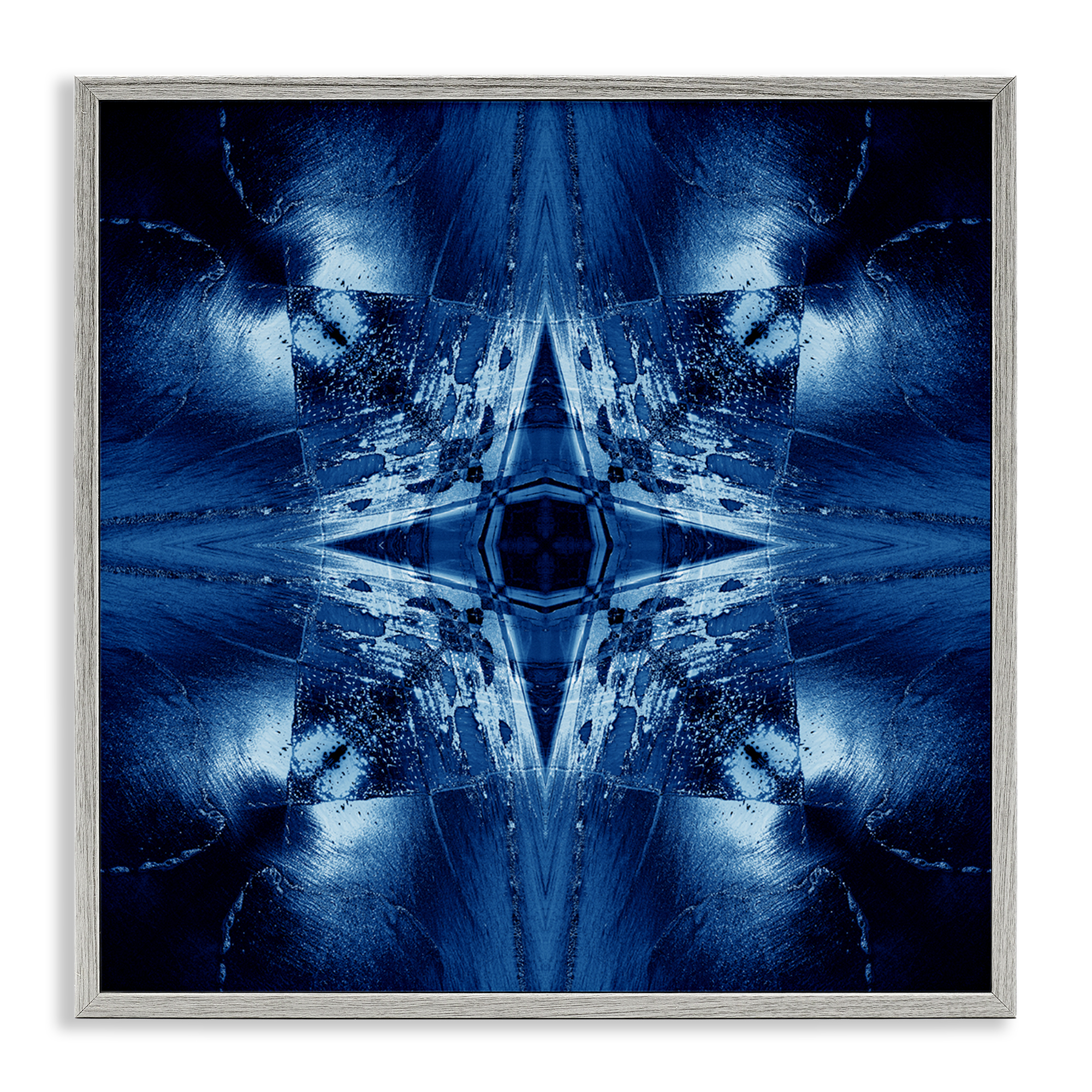 Stupell Industries Dark Mirrored Mosaic Abstract Painting Gray Framed Art Print Wall Art, 17 x 17