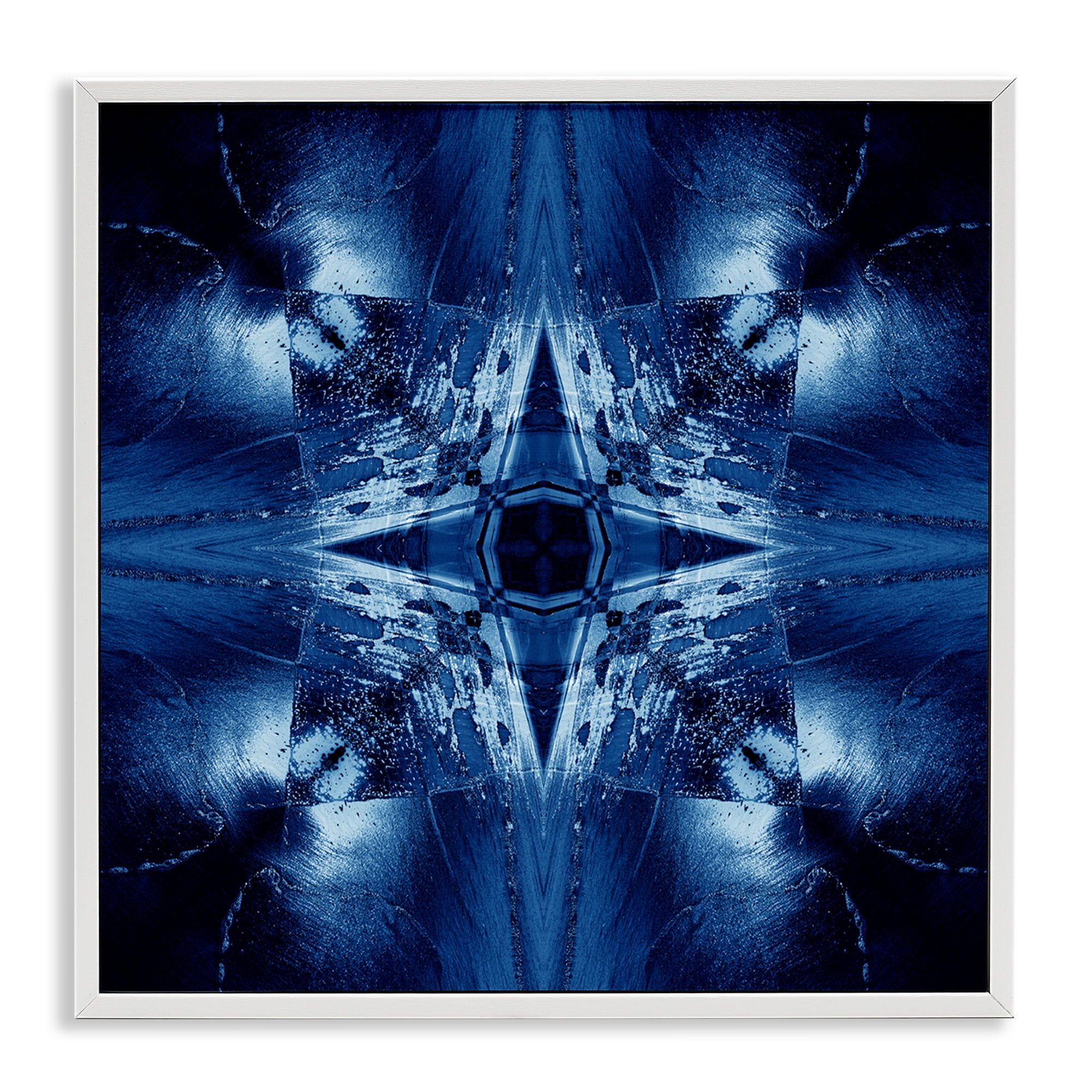 Stupell Industries Dark Mirrored Mosaic Abstract Painting White Framed Art Print Wall Art, 12 x 12