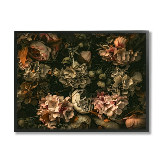 Stupell Industries Dark Moody Floral Botanical Closeup Detailed Design Photography Black Framed Art Print Wall Art, 14x11, by Incado