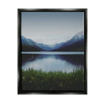 Stupell Industries Dark Mountain Landscape Nature Photography Black Floater Framed Art Print Wall Art, 17 x 21