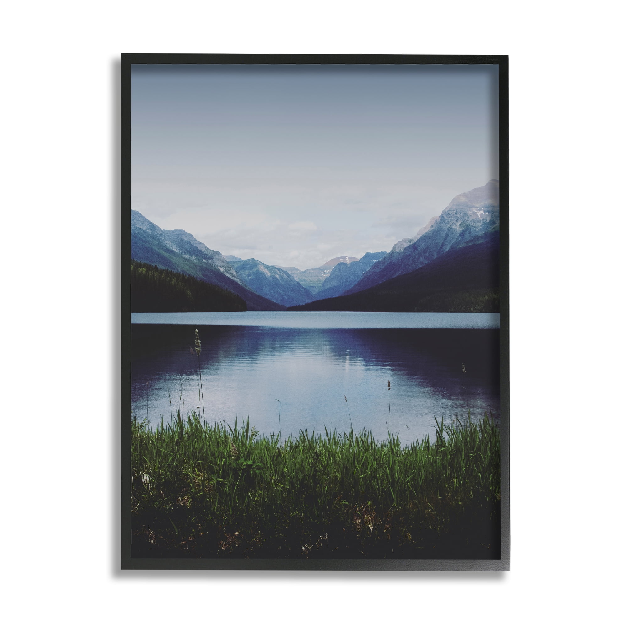 Stupell Industries Dark Mountain Landscape Nature Photography Black Framed Art Print Wall Art, 24 x 30