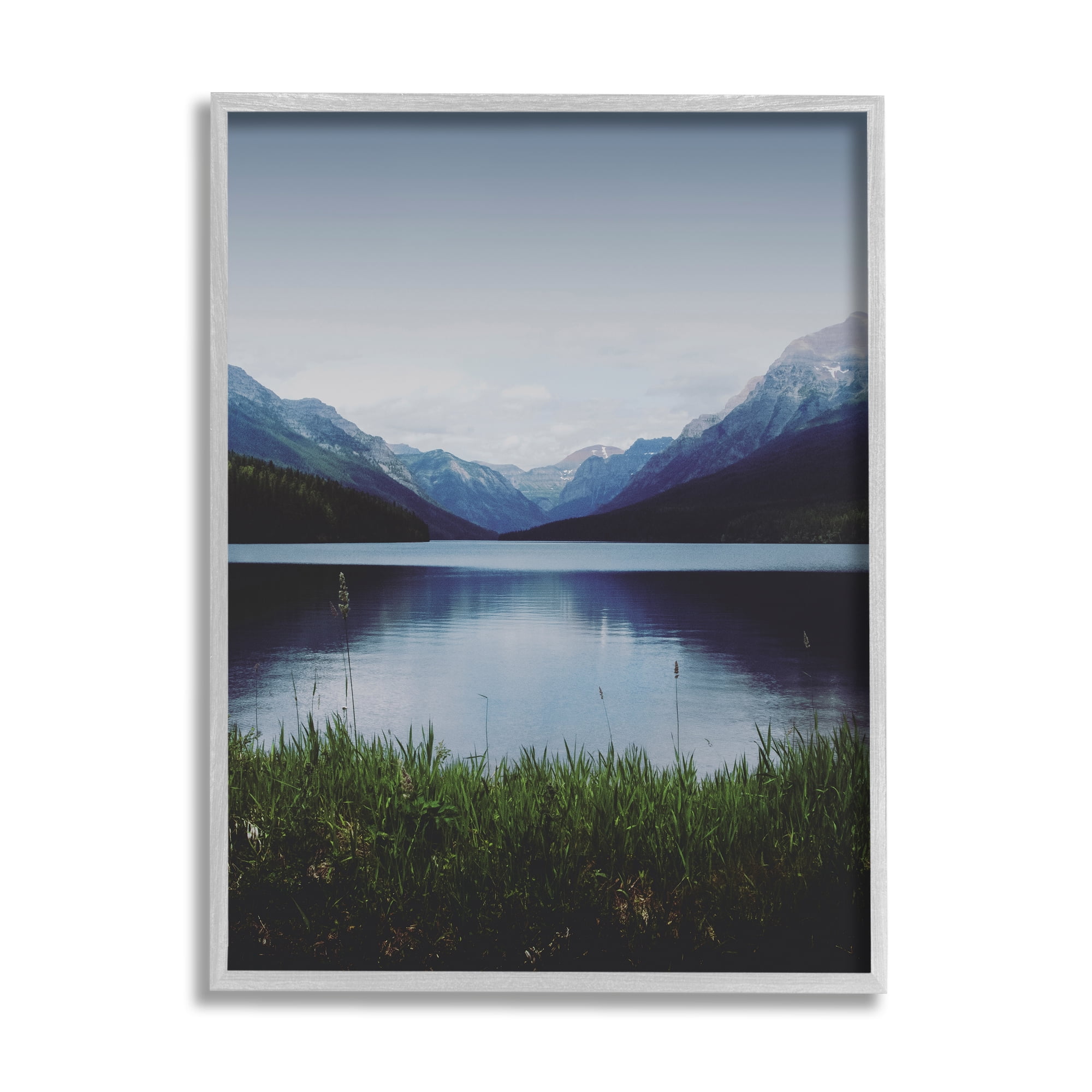Stupell Industries Dark Mountain Landscape Nature Photography Gray Framed Art Print Wall Art, 11 x 14