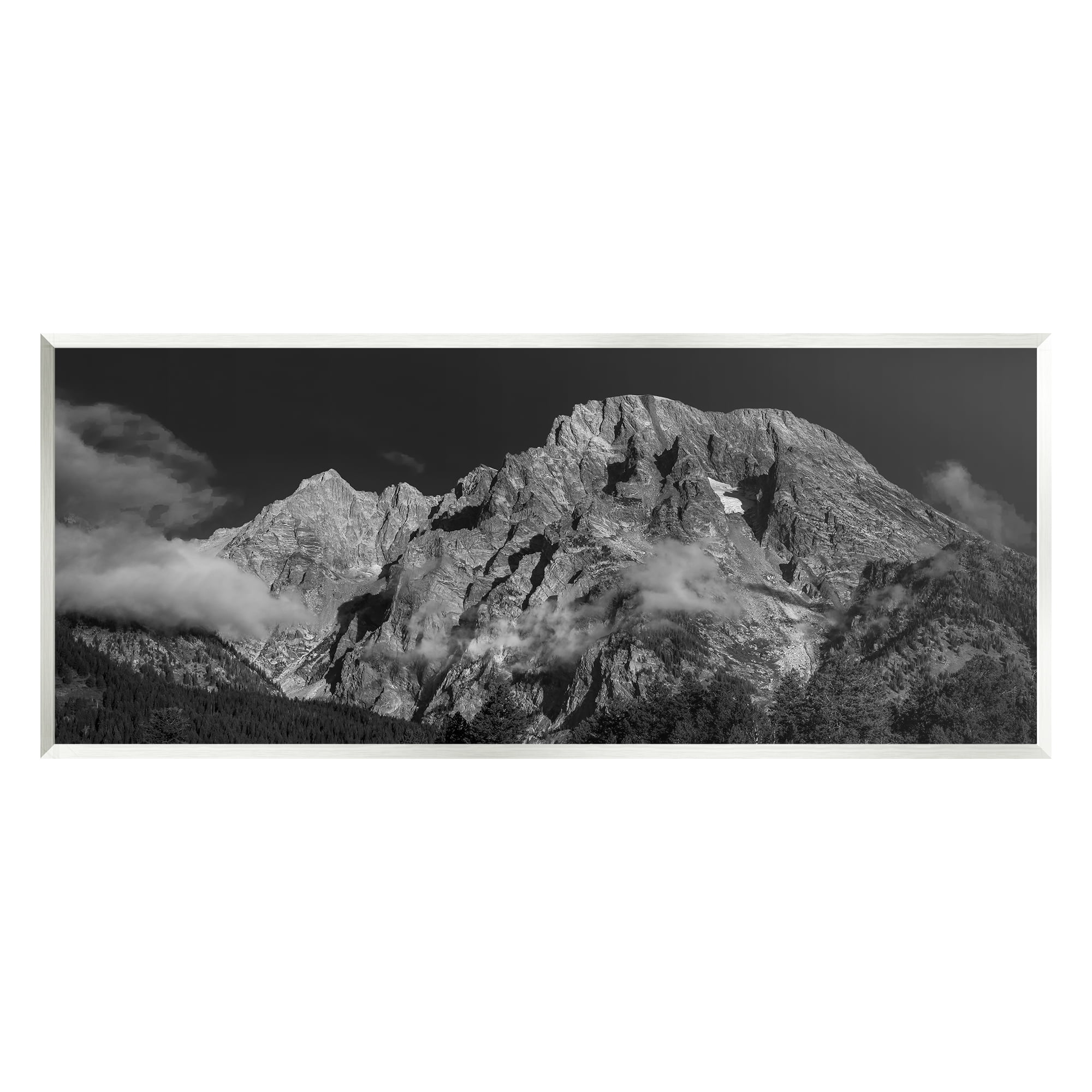 Stupell Industries Dark Mountain Range Landscape Photography Unframed Art Print Wall Art, 17 x 7