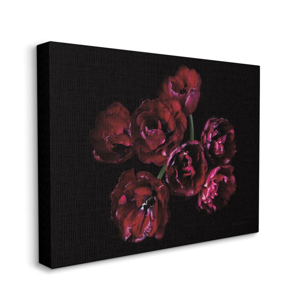 Stupell Industries Dark Peonies Floral Bouquet Red Black Photograph Canvas Wall Art Design by Elise Catterall, 24" x 30"