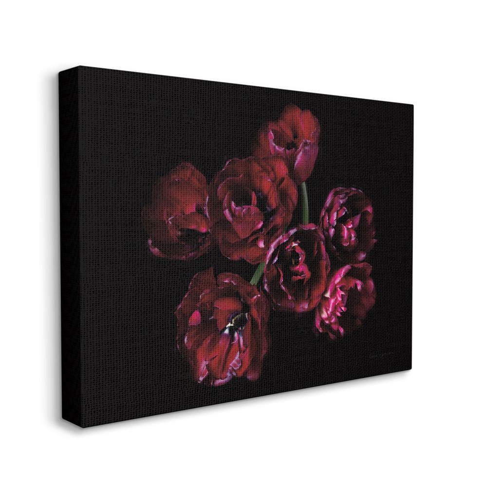 Stupell Industries Dark Peonies Floral Bouquet Red Black Photograph Canvas Wall Art Design by Elise Catterall, 30" x 40"