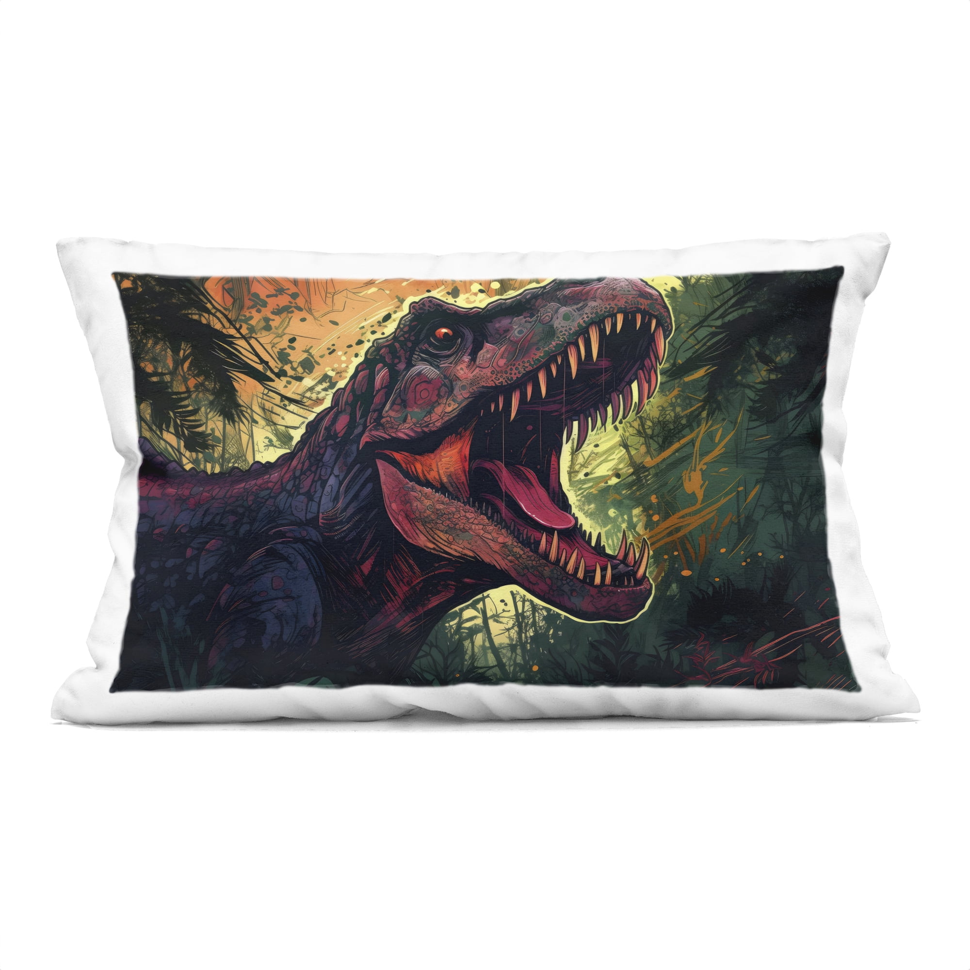 Stupell Industries Dark Roaring T-Rex Decorative Printed Throw Pillow, design by Creative Studio