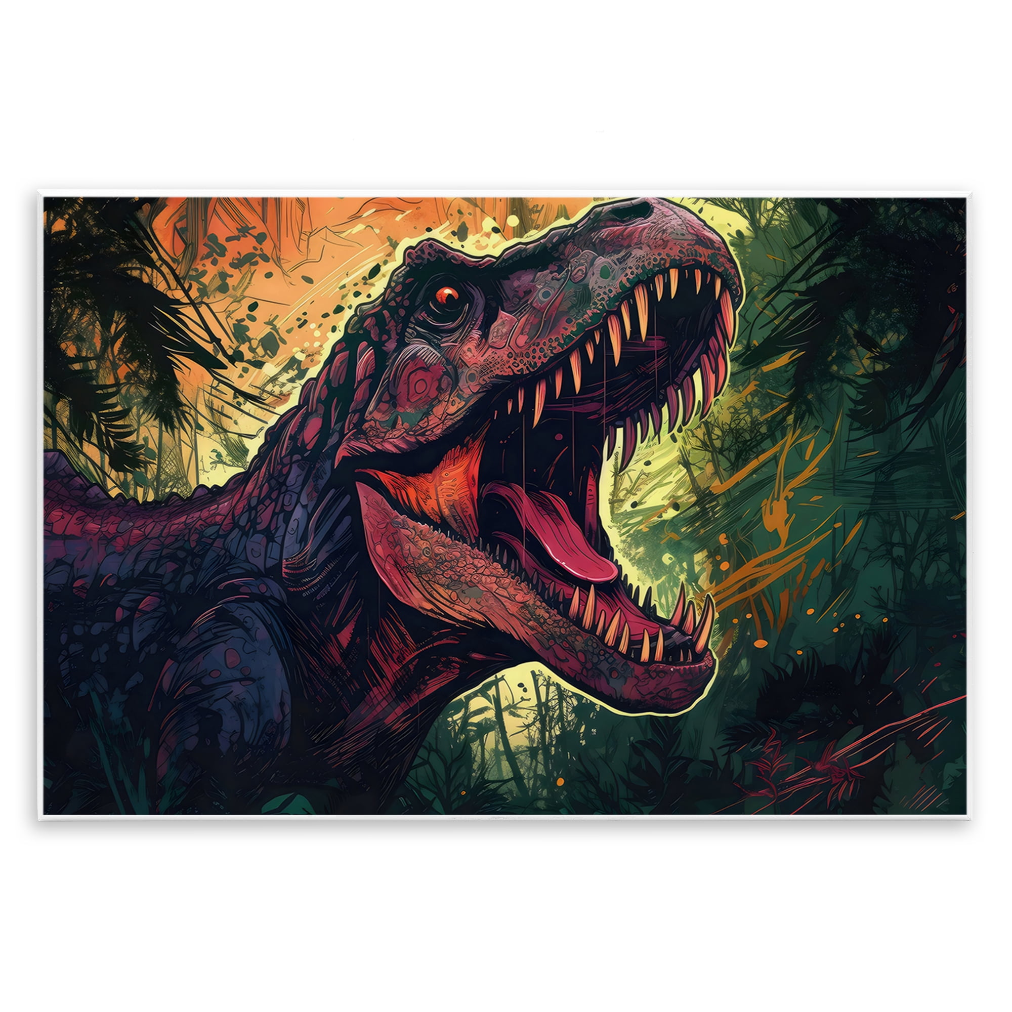 Stupell Industries Dark Roaring T-Rex Wall Plaque Art, design by Creative Studio