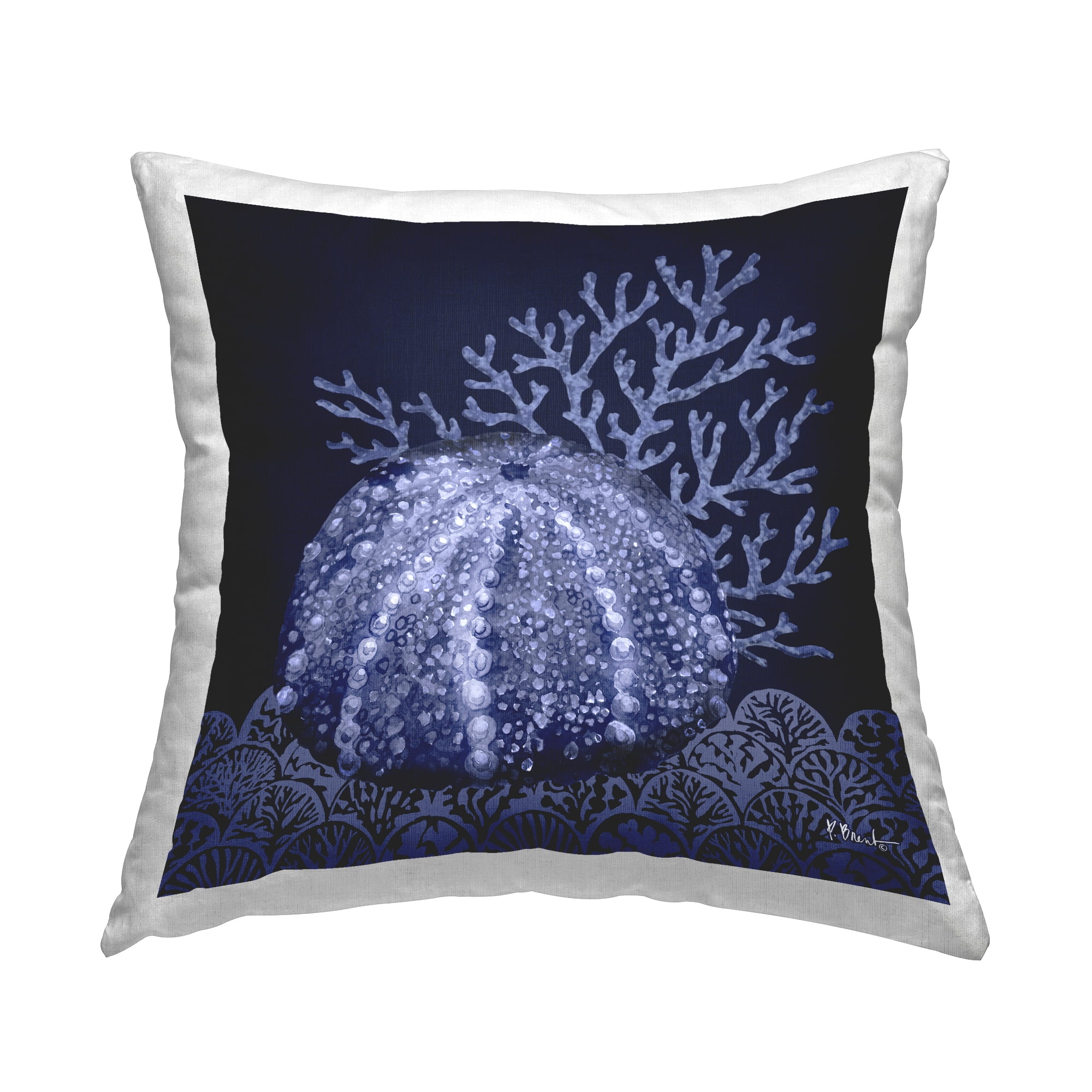 Stupell Industries Dark Sea Urchin Decorative Printed Throw Pillow Design by Paul Brent.