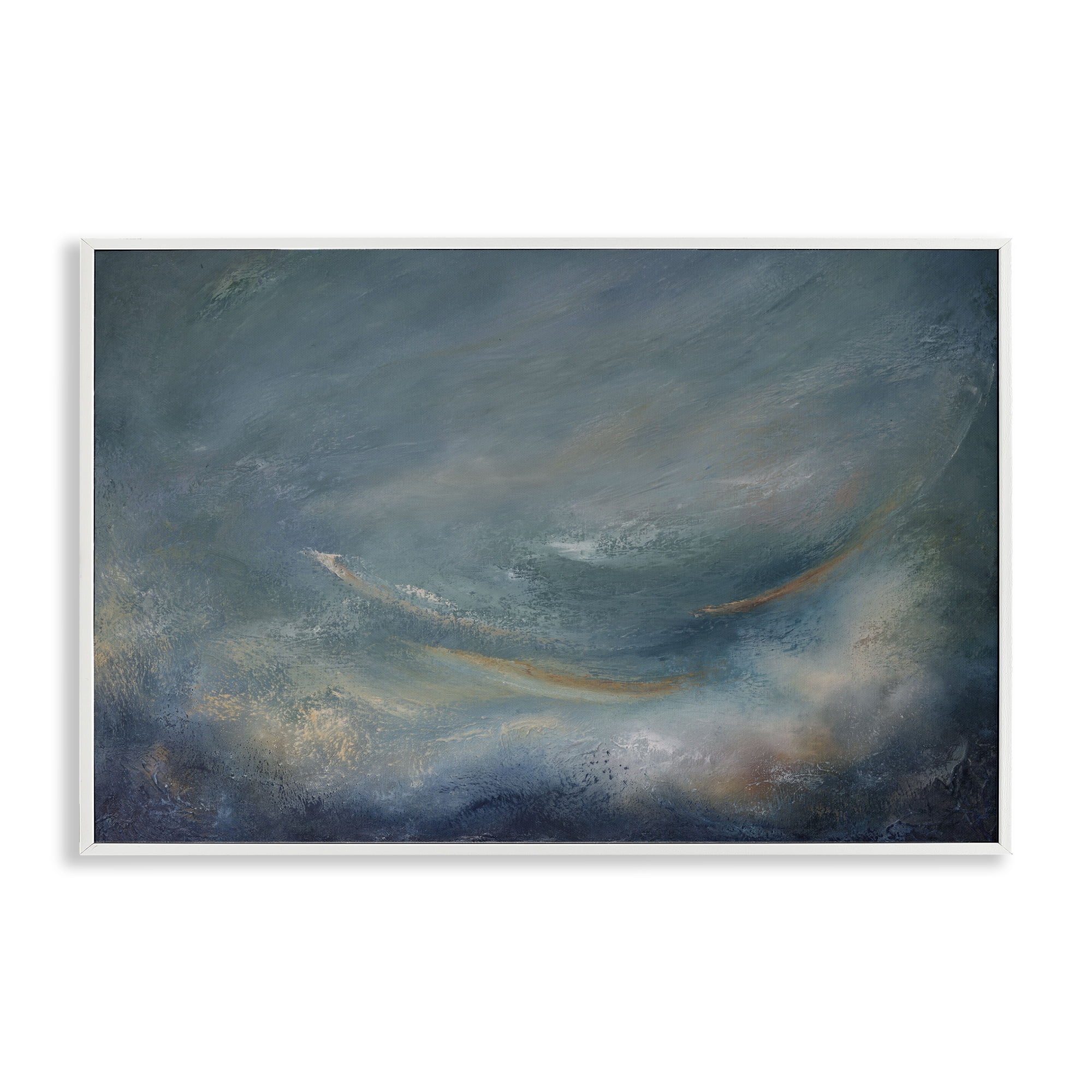 Stupell Industries Dark Storm Clouds Abstract Abstract Painting White Framed Art Print Wall Art, 30 x 20