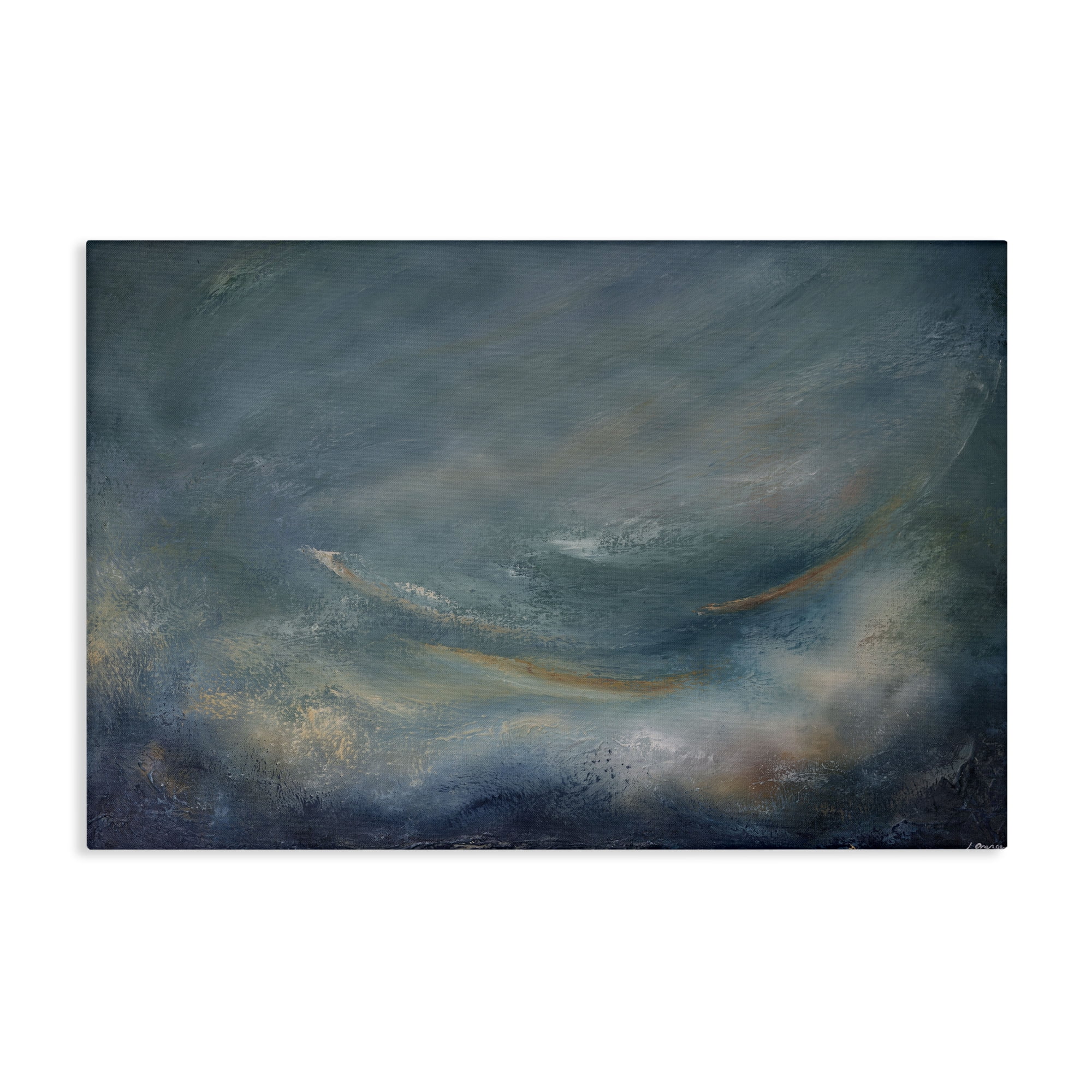 Stupell Industries Dark Storm Clouds Abstract Abstract Painting Wrapped Canvas Art Print Wall Art, 36 x 24