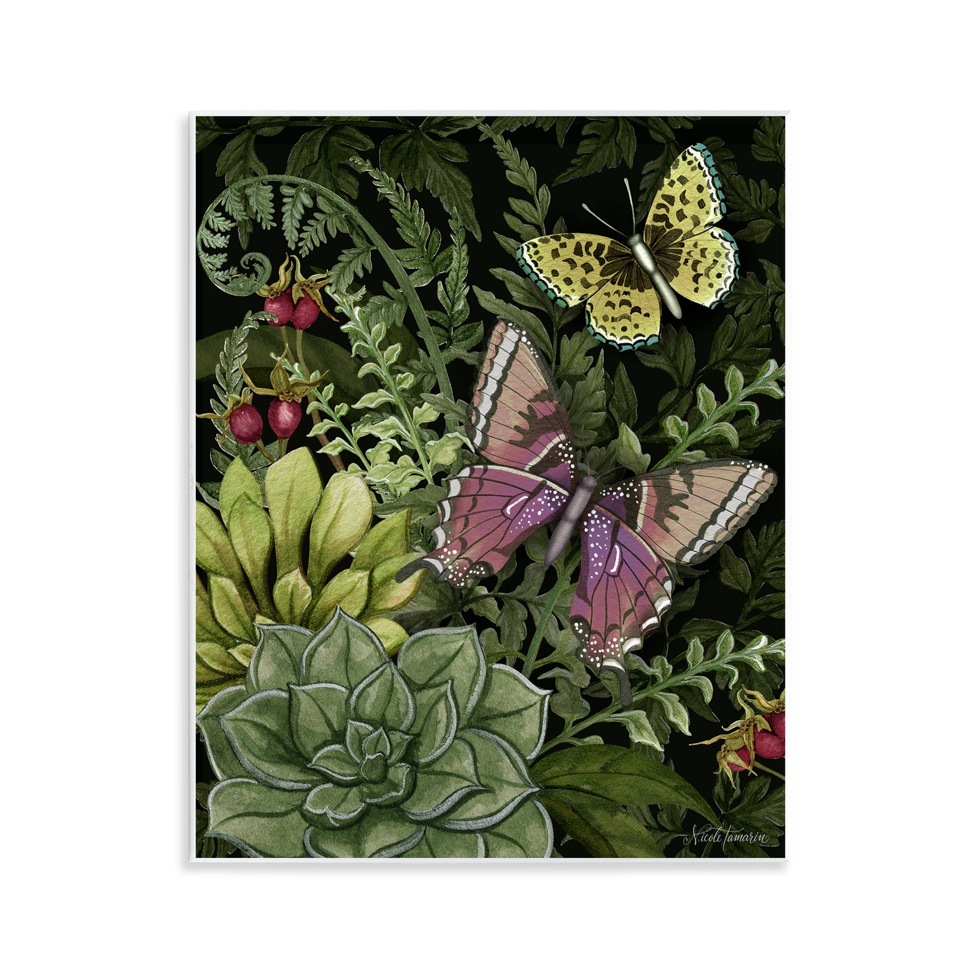 Stupell Industries Dark Succulents Midnight Garden Wall Plaque Art, design by Nicole Tamarin