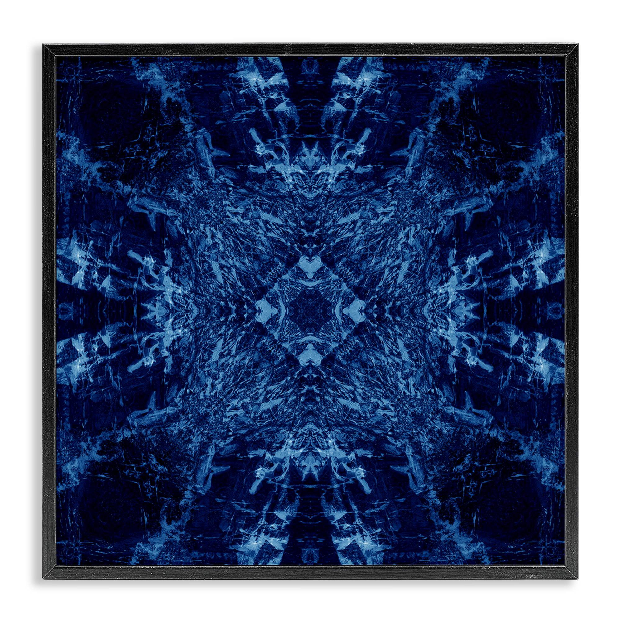 Stupell Industries Dark Tie Dye Style Abstract Painting Black Framed Art Print Wall Art, 12 x 12