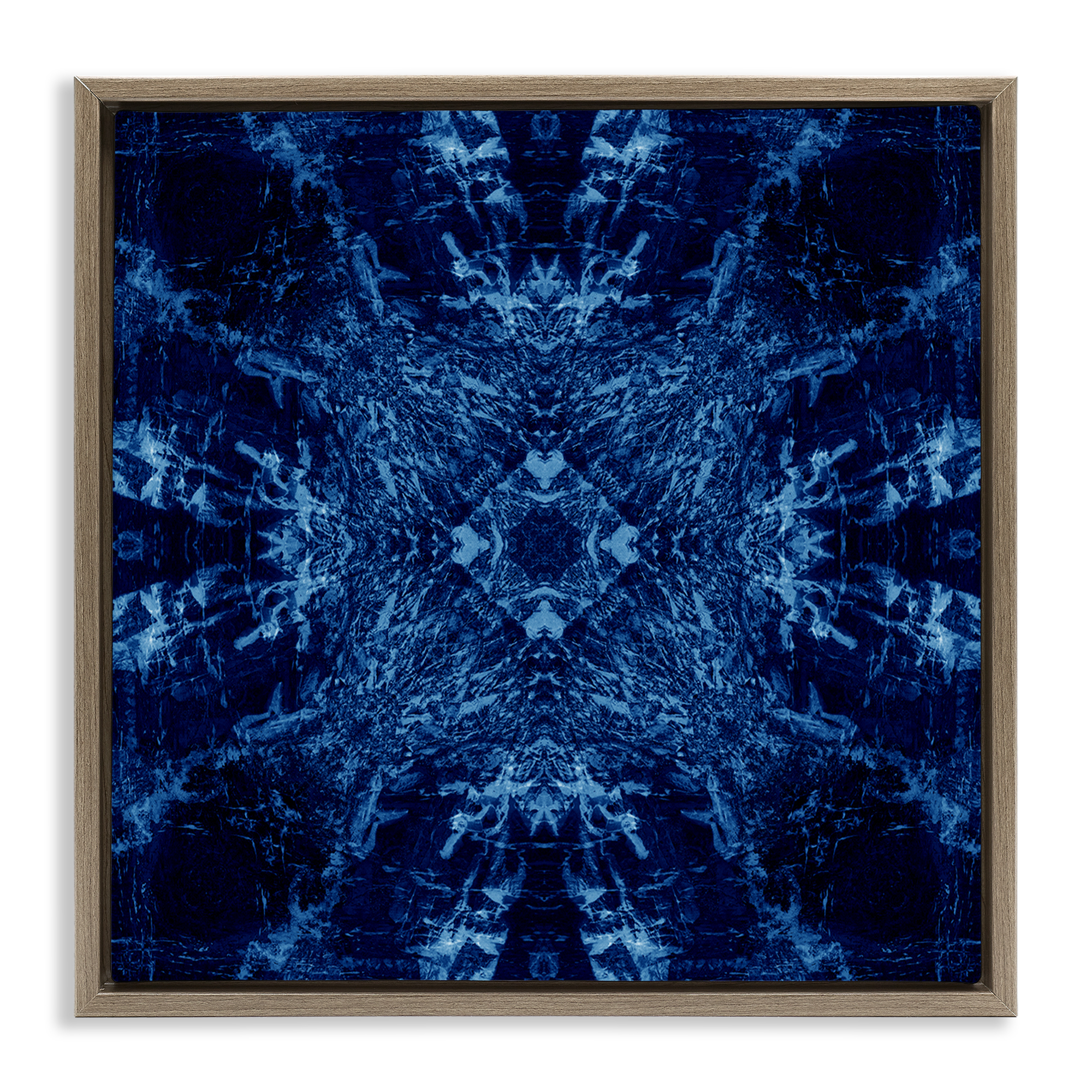 Stupell Industries Dark Tie Dye Style Abstract Painting Brown Floater Framed Canvas Art Print Wall Art, 25 x 25