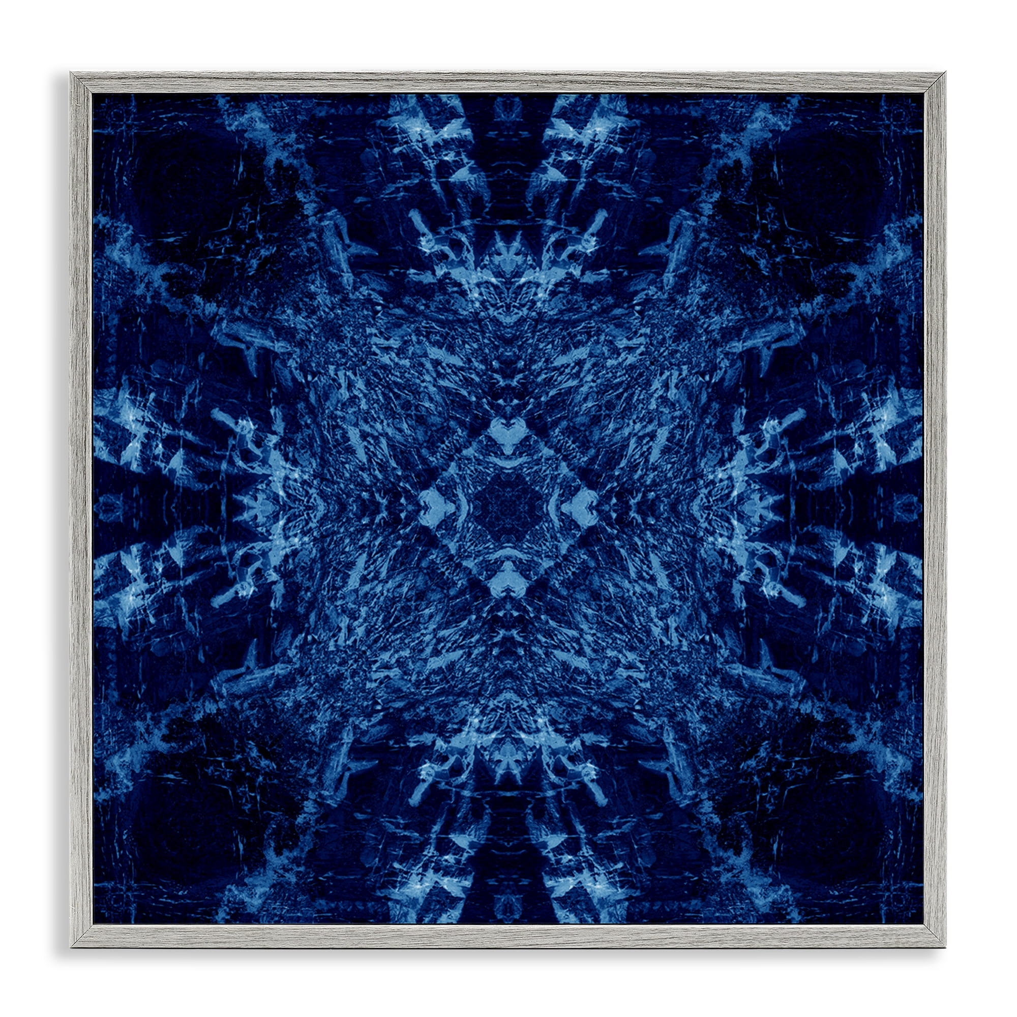 Stupell Industries Dark Tie Dye Style Abstract Painting Gray Framed Art Print Wall Art, 17 x 17