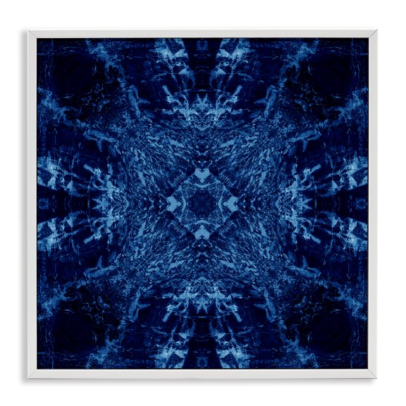 Stupell Industries Dark Tie Dye Style Abstract Painting White Framed Art Print Wall Art, 12 x 12