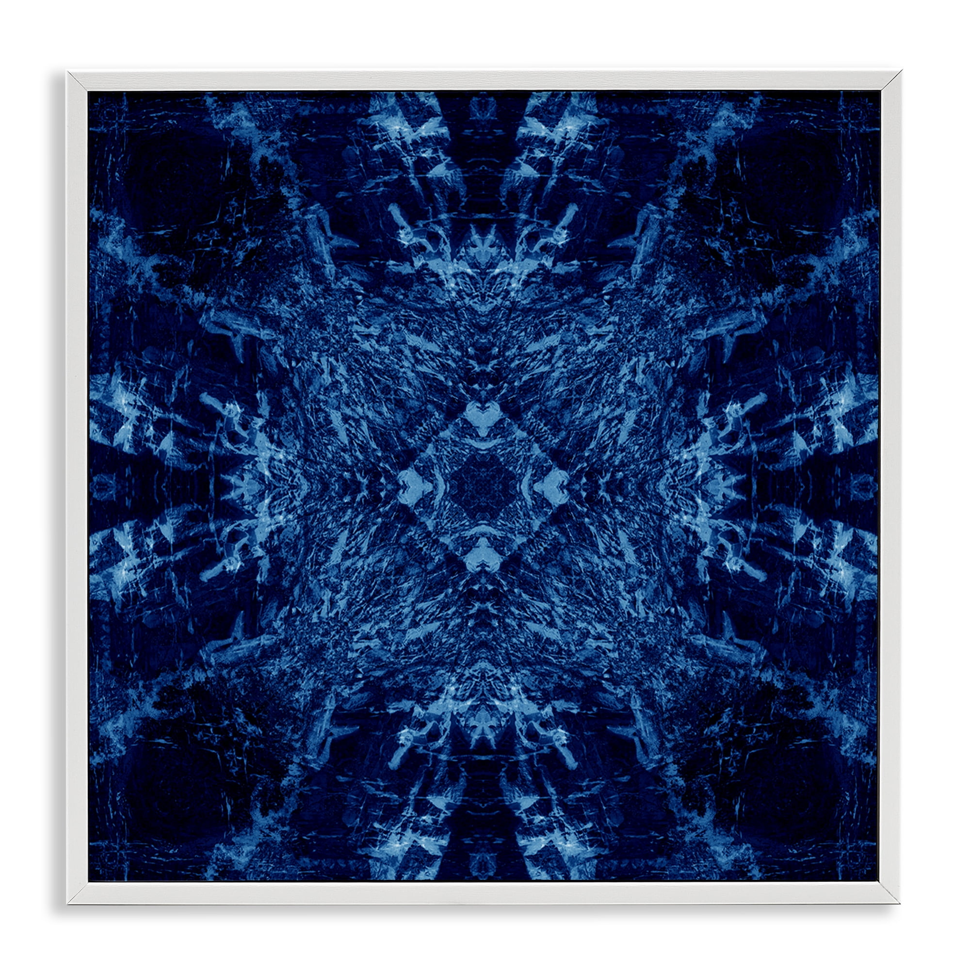Stupell Industries Dark Tie Dye Style Abstract Painting White Framed Art Print Wall Art, 17 x 17