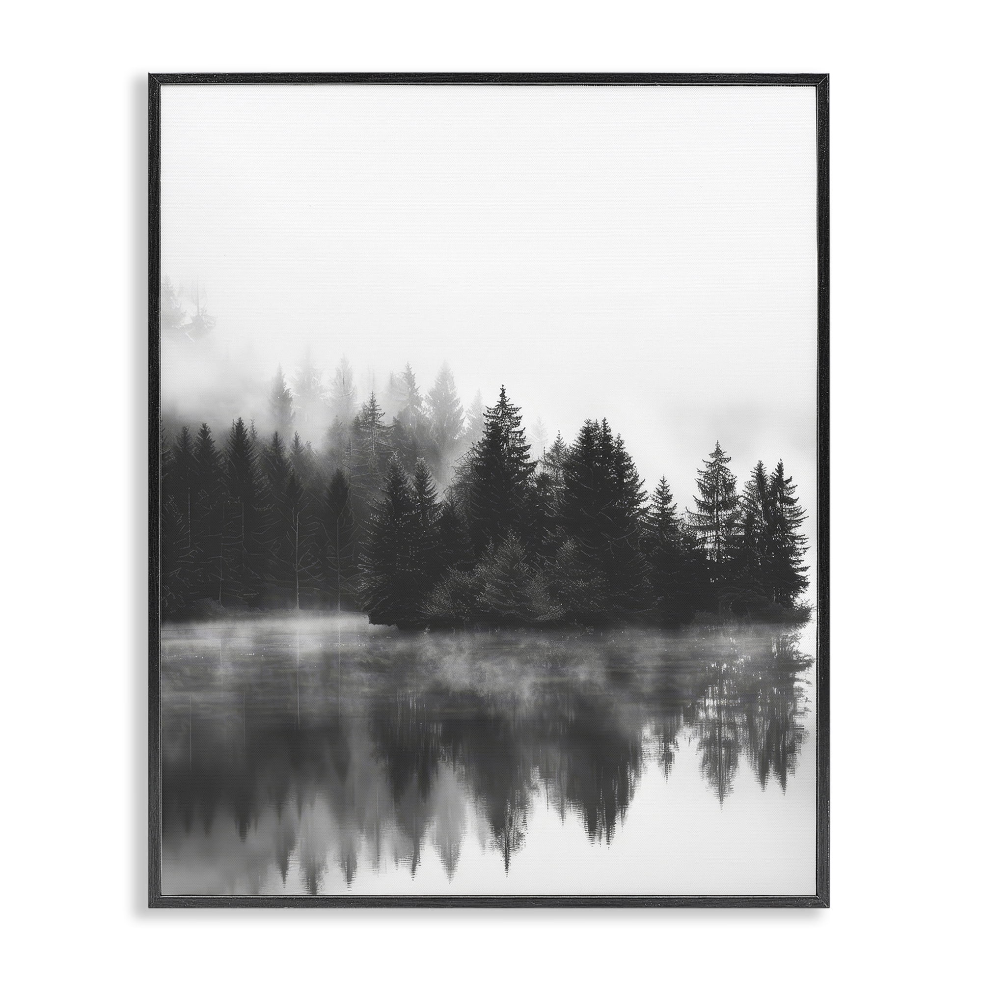 Stupell Industries Dark Tree Reflections Landscape & Nature Photography Black Framed Art Print Wall Art, 16 x 20