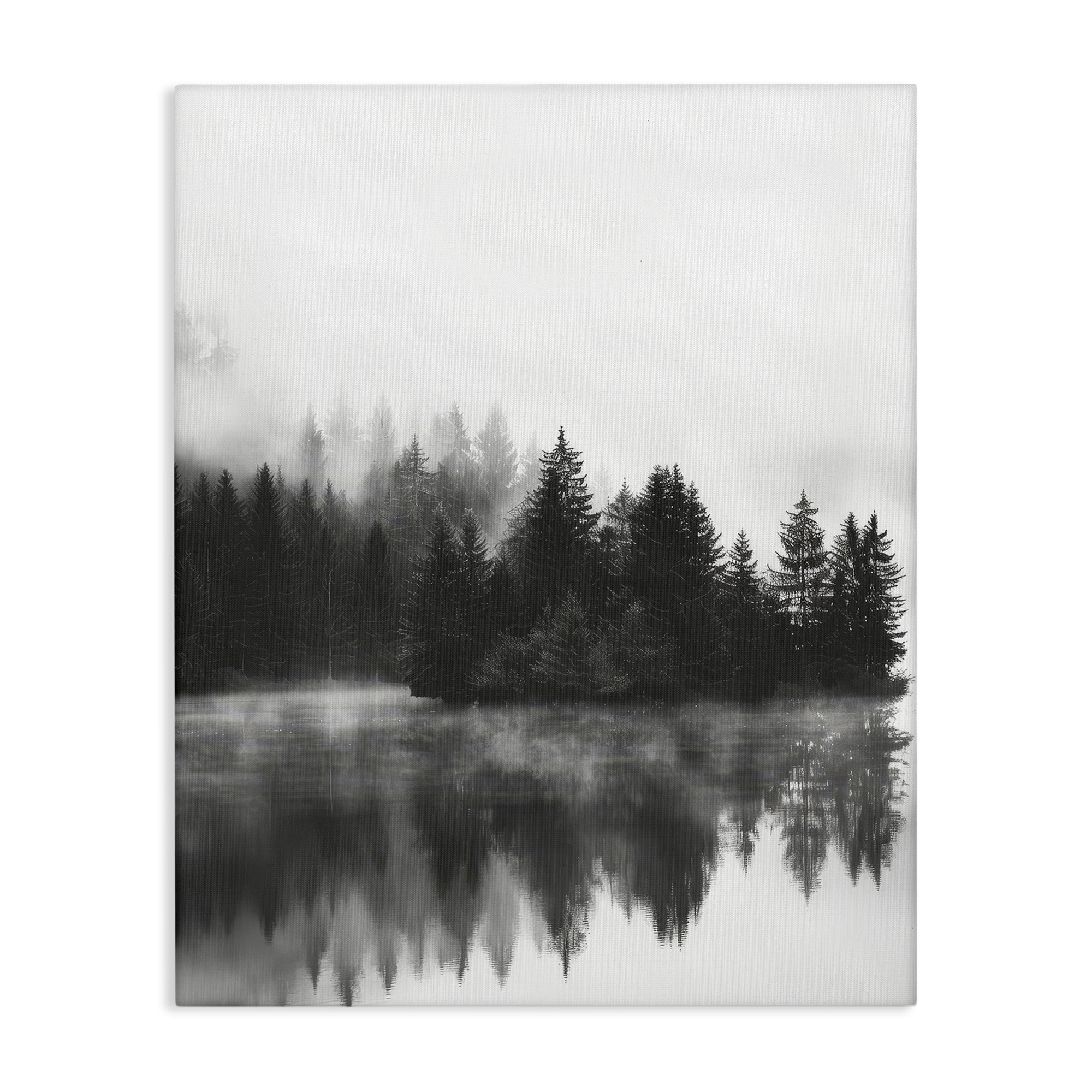 Stupell Industries Dark Tree Reflections Landscape & Nature Photography Wrapped Canvas Art Print Wall Art, 16 x 20