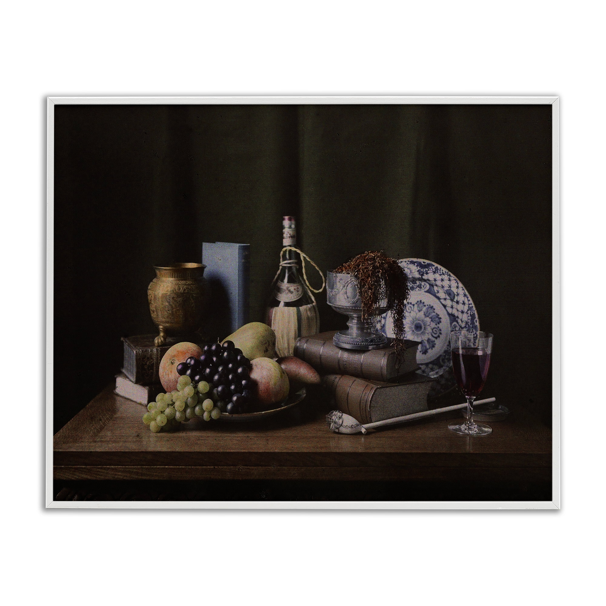 Stupell Industries Dark Vanitas Still Life Food & Beverage Photography White Framed Art Print Wall Art, 20 x 16