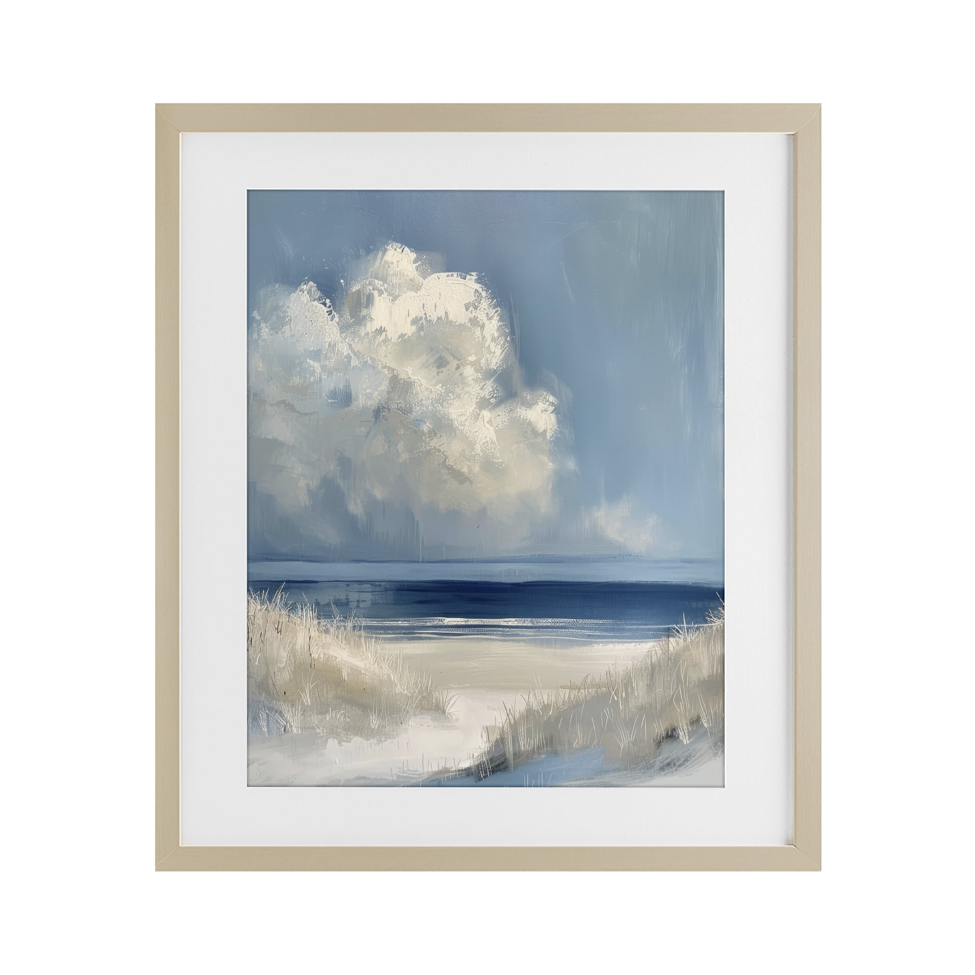 Stupell Industries Dark Waters Ahead Birch Framed Print Under Glass, design by Petal Prints Design