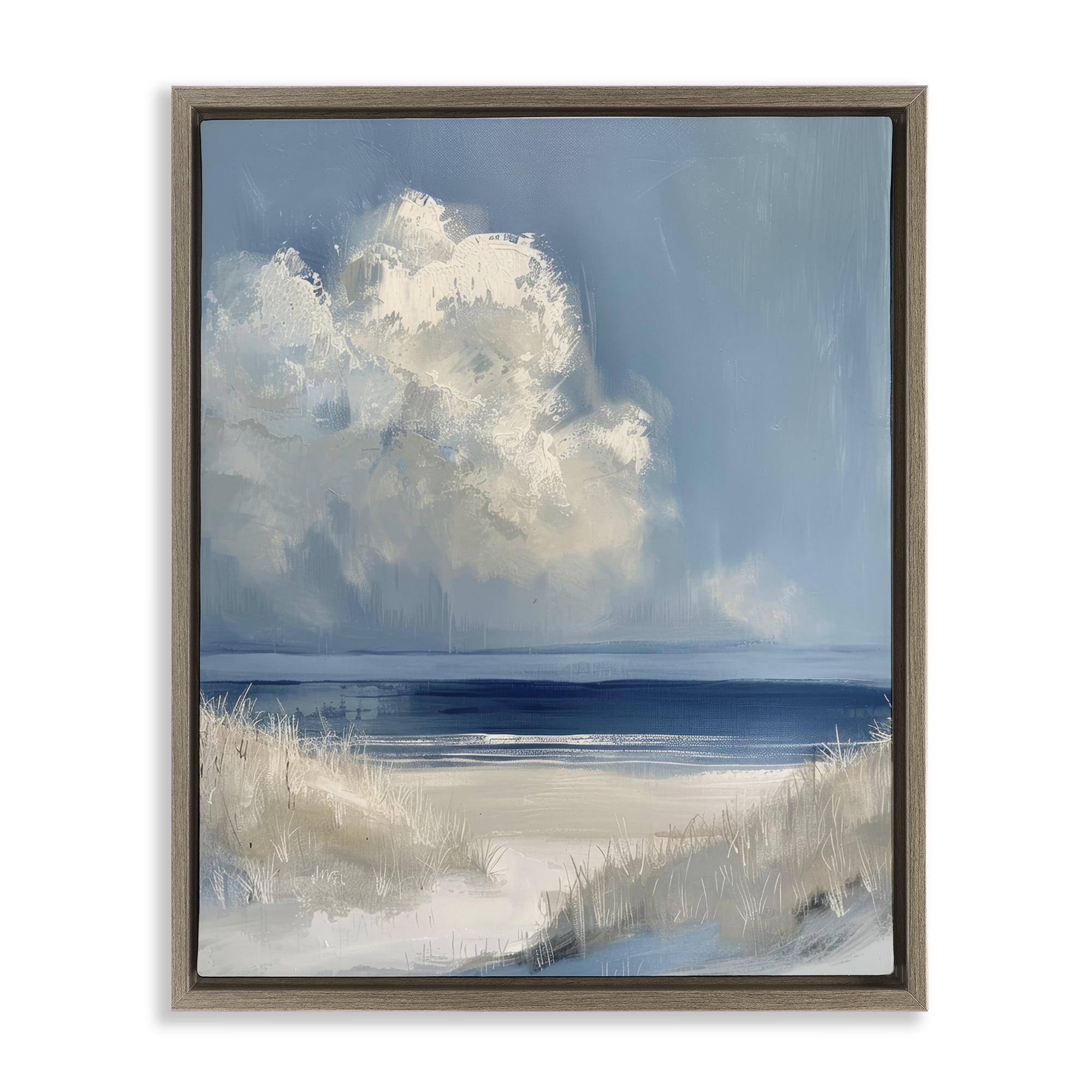 Stupell Industries Dark Waters Ahead Brown Framed Floater Canvas Wall Art, design by Petal Prints Design