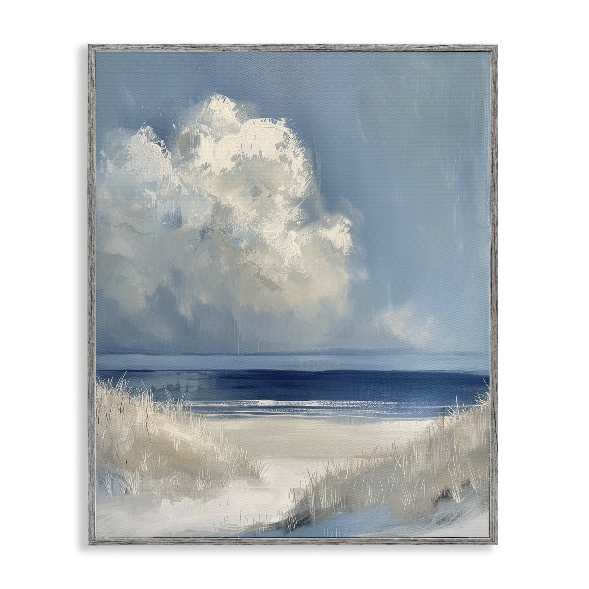 Stupell Industries Dark Waters Ahead Gray Framed Giclee Art, design by Petal Prints Design