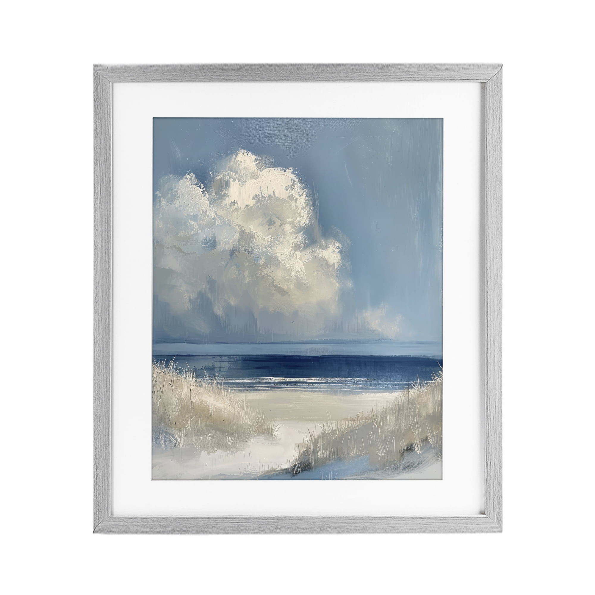 Stupell Industries Dark Waters Ahead Gray Framed Print Under Glass, design by Petal Prints Design