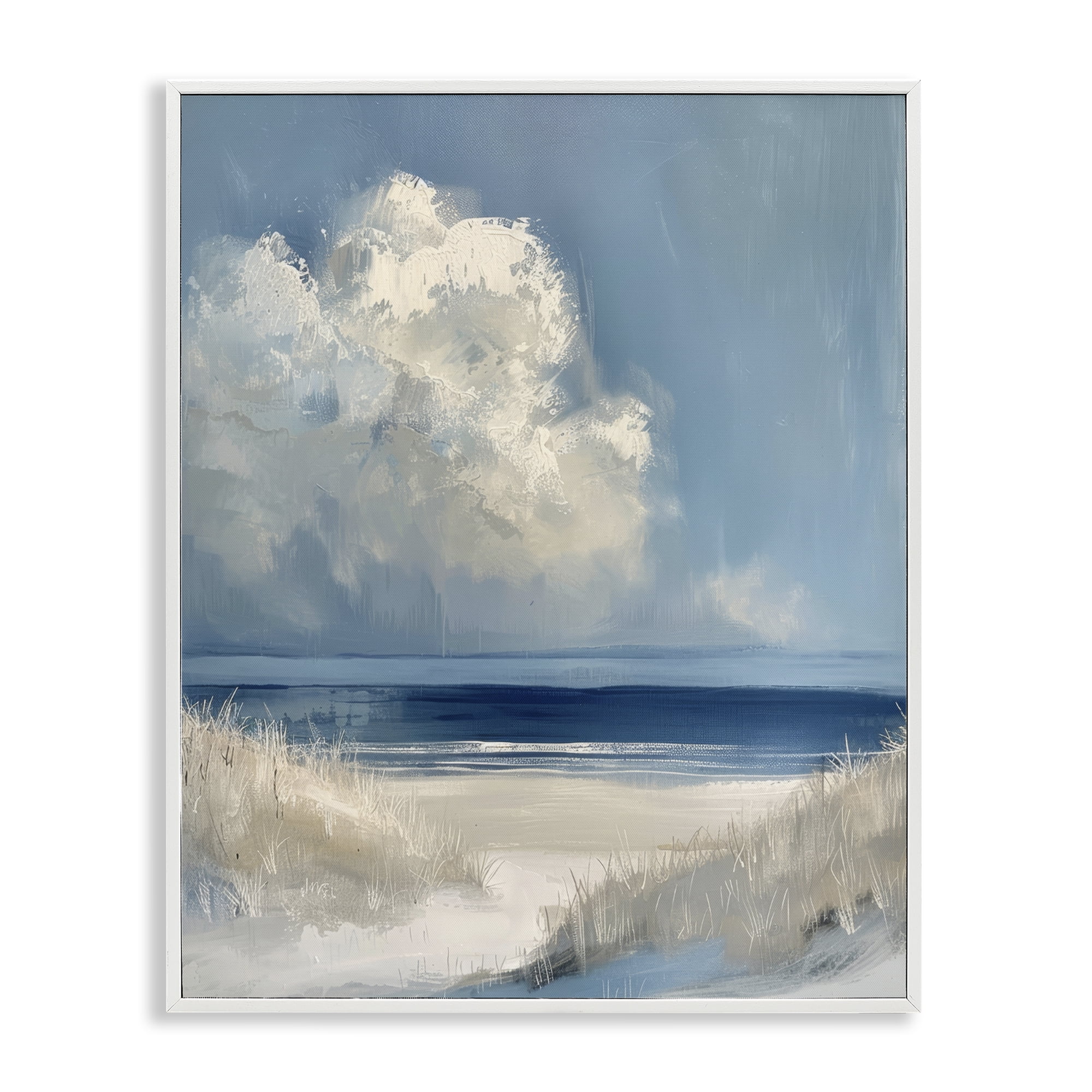 Stupell Industries Dark Waters Ahead White Framed Giclee Art, design by Petal Prints Design